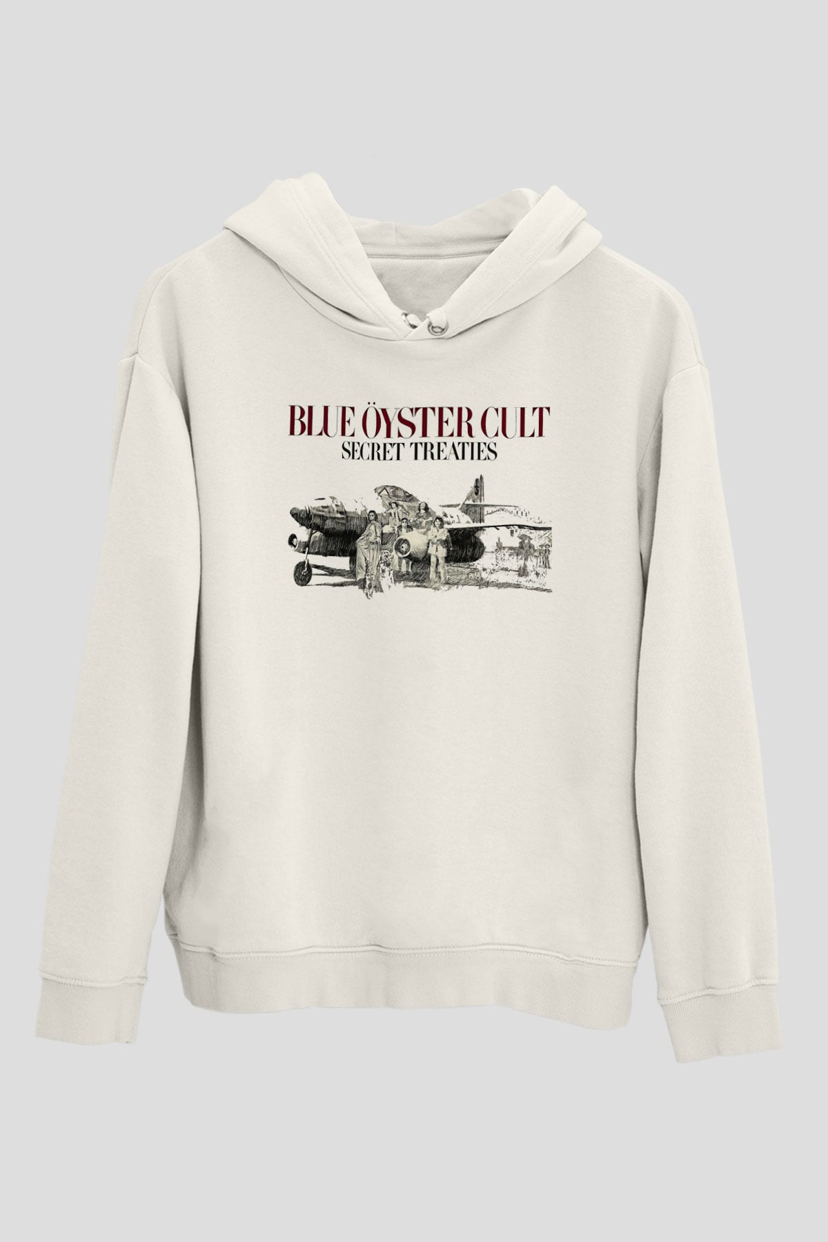 Blue Oyster Cult Baskılı Beyaz Unisex Kapüşonlu Sweatshirt