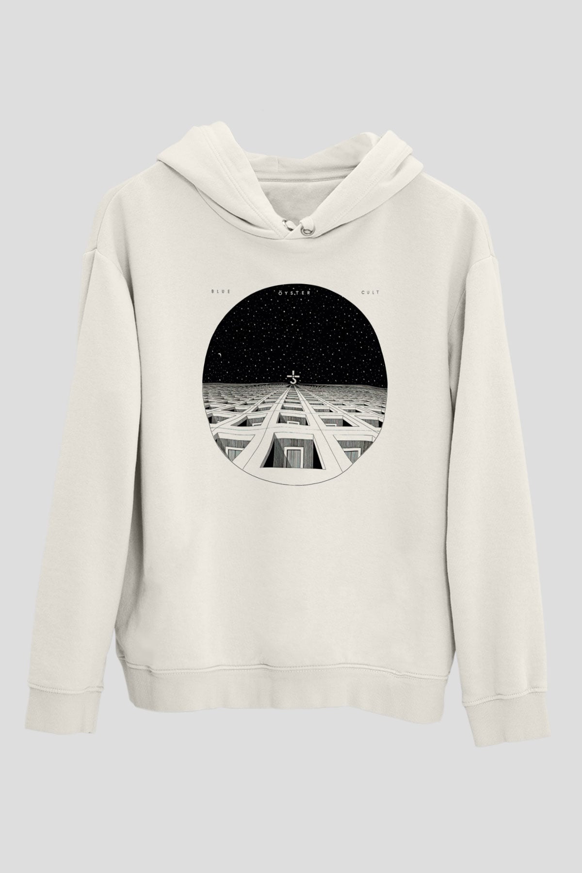 Blue Oyster Cult Baskılı Beyaz Unisex Kapüşonlu Sweatshirt