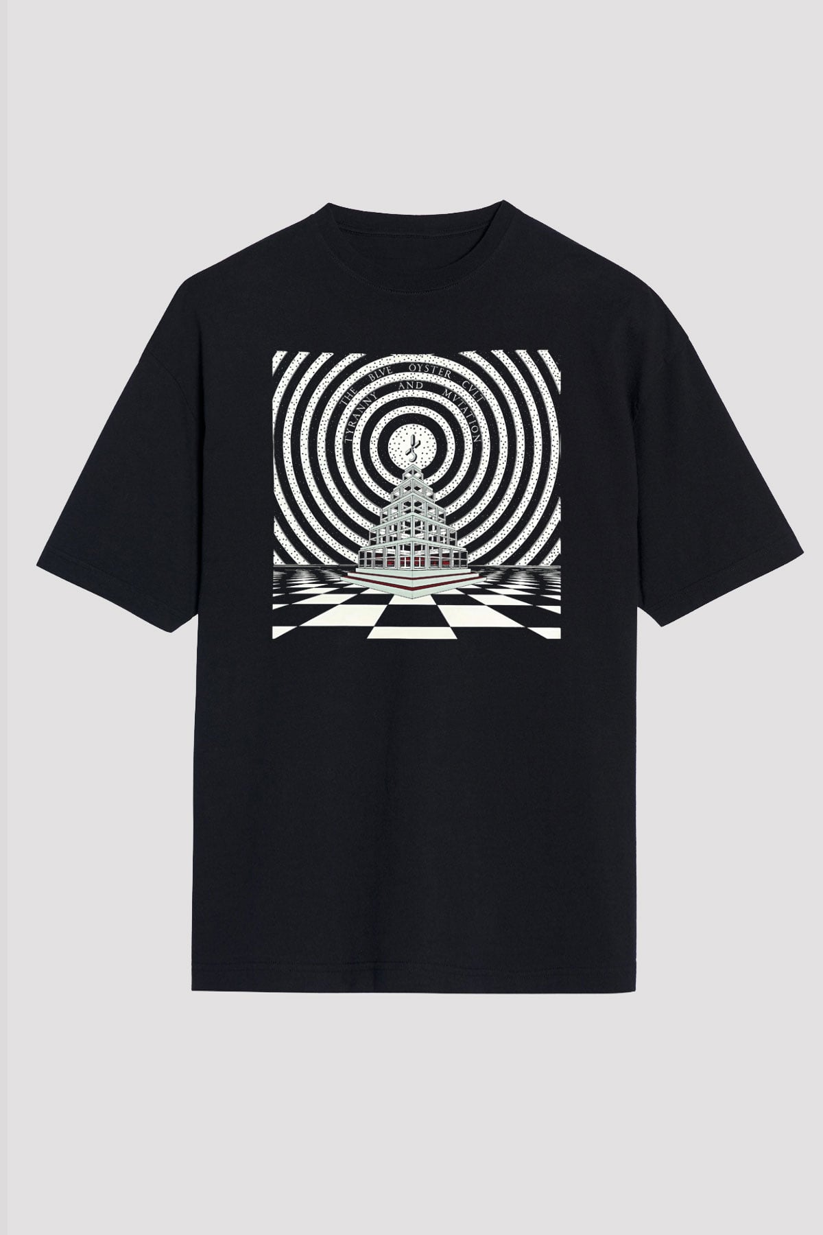 Blue Oyster Cult Baskılı Unisex Siyah Oversize Tişört - Tshirt