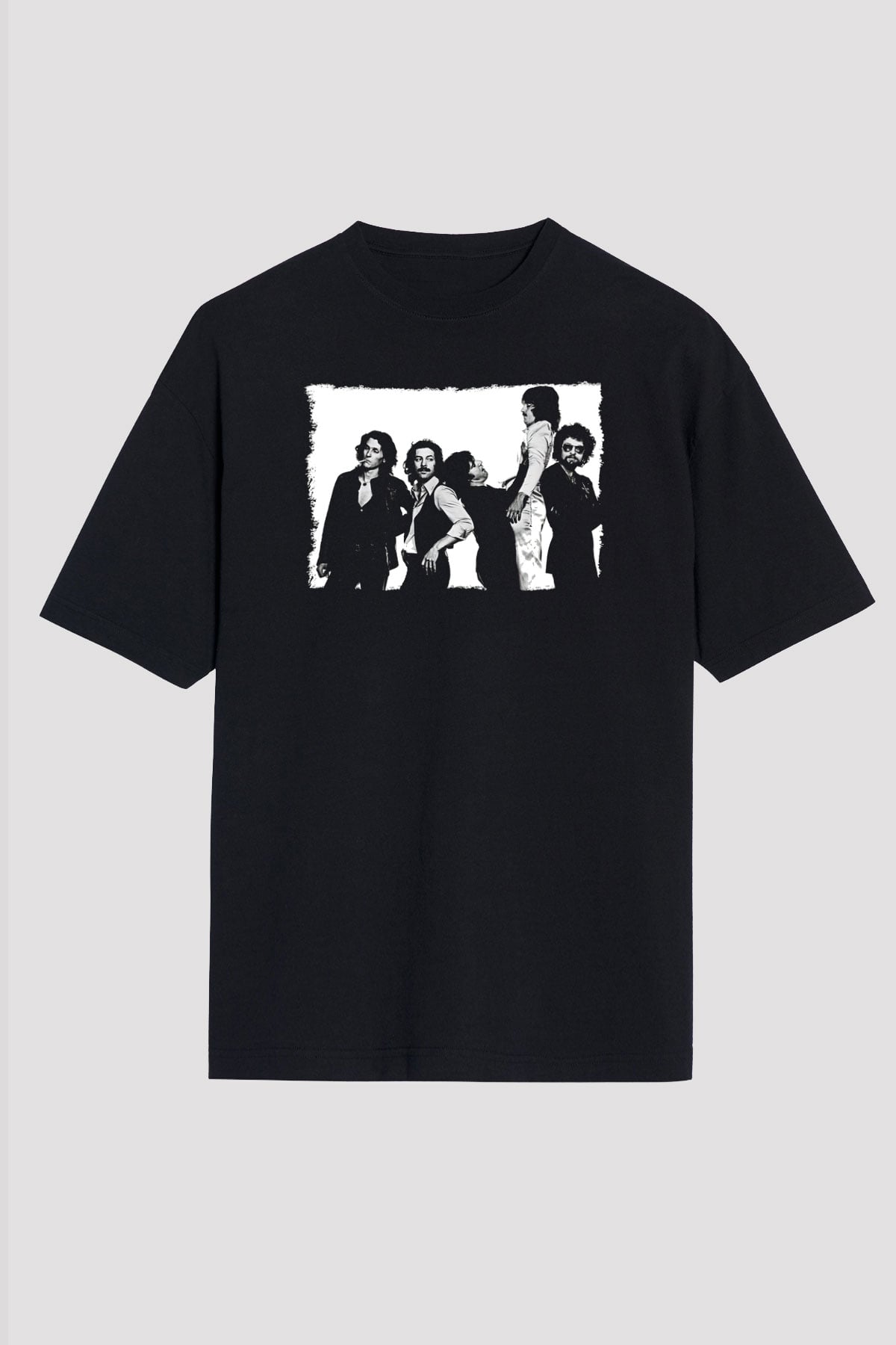 Blue Oyster Cult Baskılı Unisex Siyah Oversize Tişört - Tshirt