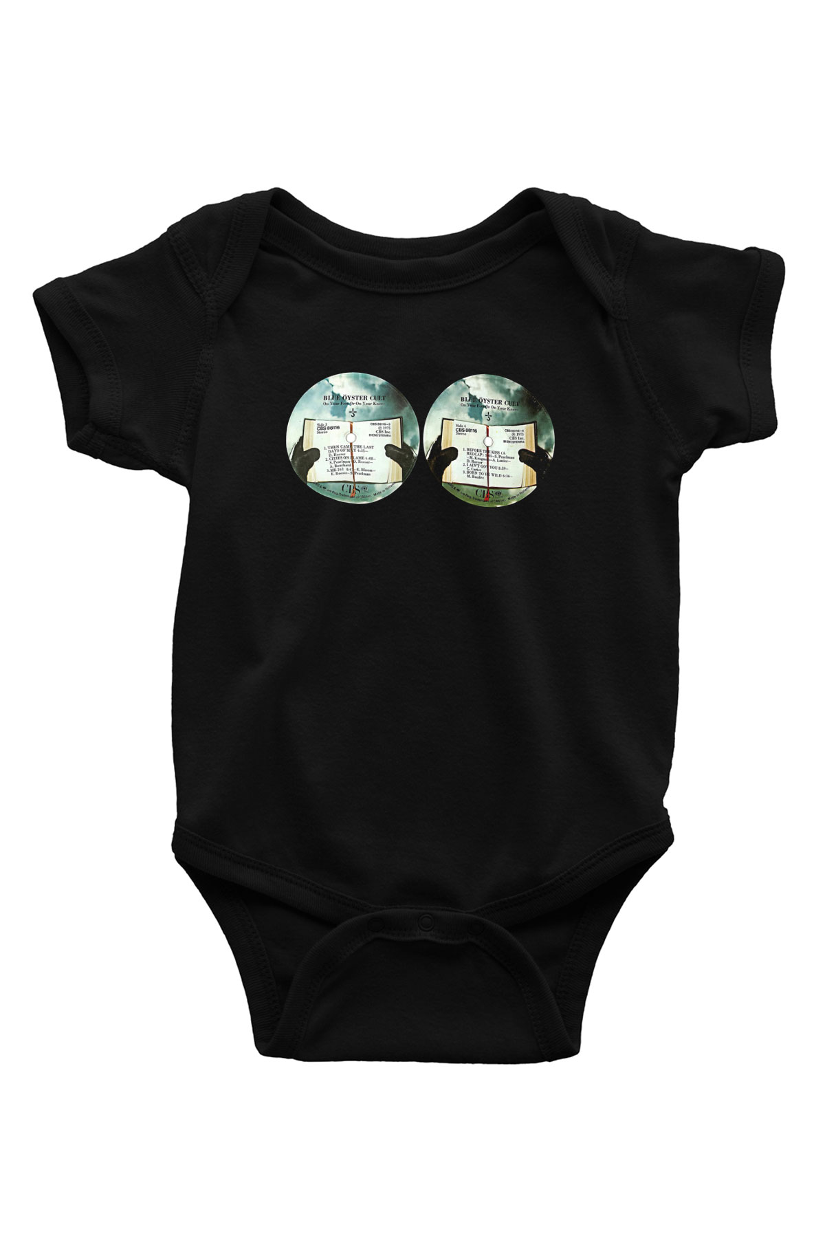 Blue Oyster Cult Baskılı Unisex Siyah Bebek Body - Zıbın