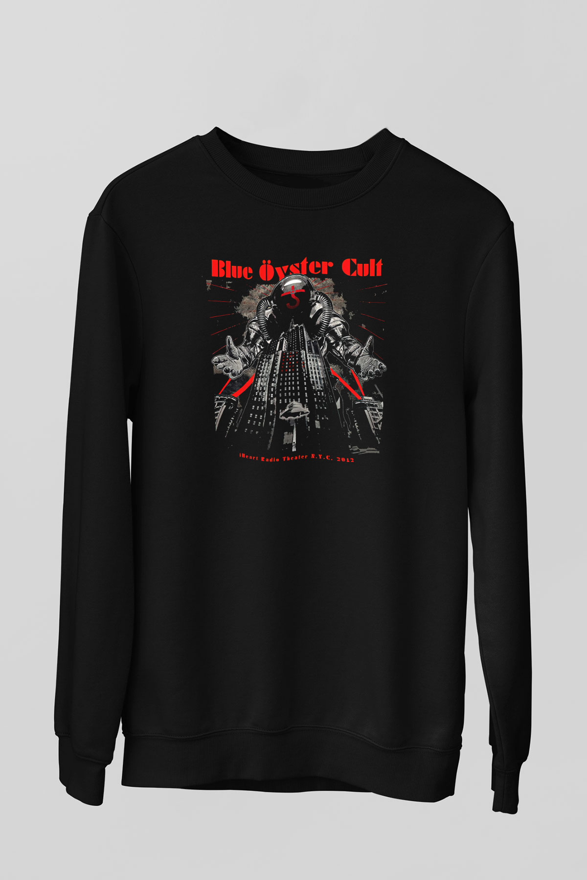 Blue Oyster Cult Baskılı Unisex Siyah Sweatshirt