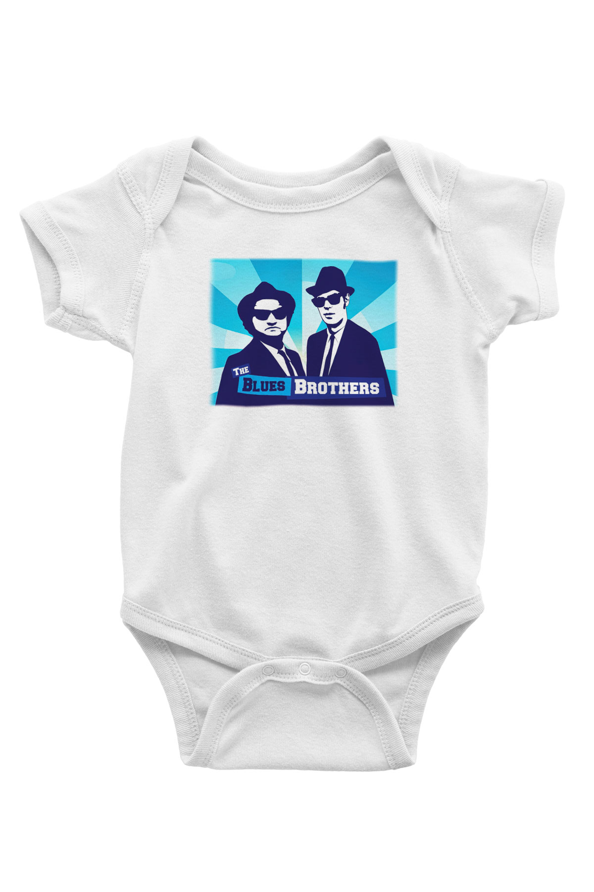 Blues Brothers Baskılı Beyaz Unisex Bebek Body - Zıbın