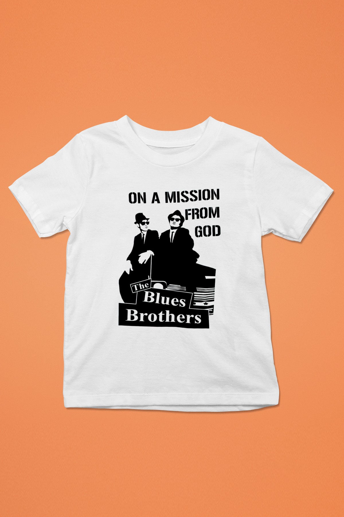 Blues Brothers Baskılı Beyaz Unisex Çocuk Tişört