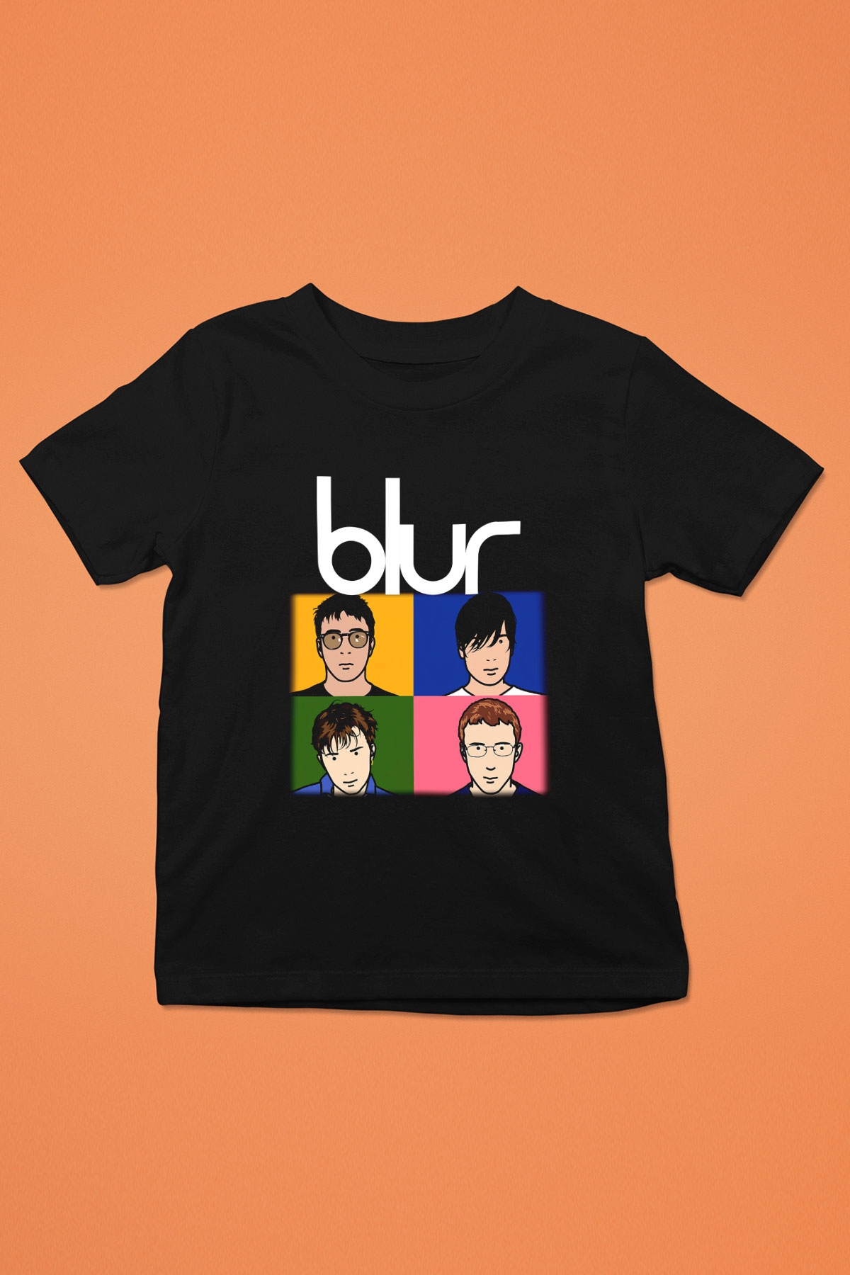 Blur Baskılı Siyah Unisex Çocuk Tişört