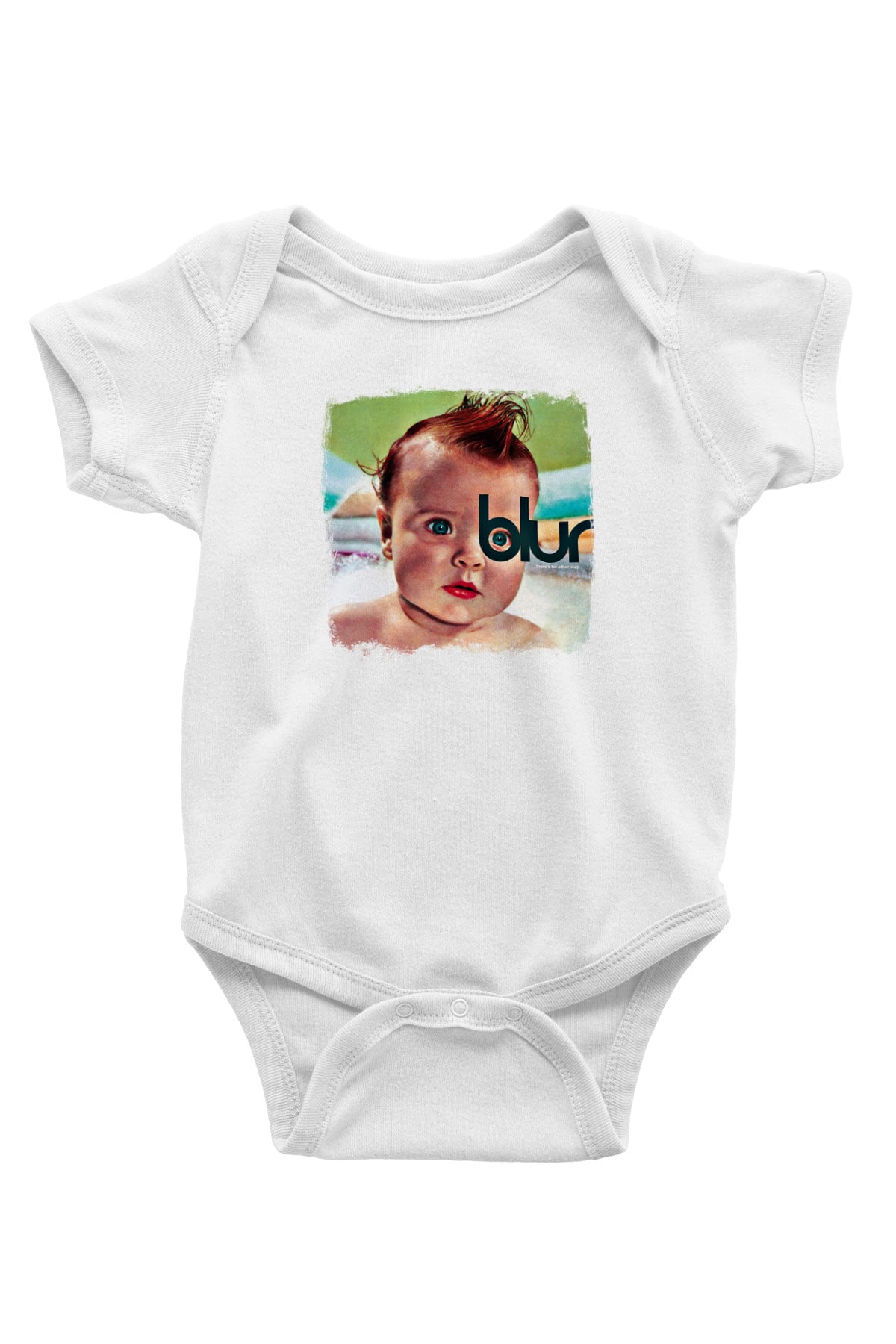 Blur Baskılı Unisex Beyaz Bebek Body - Zıbın
