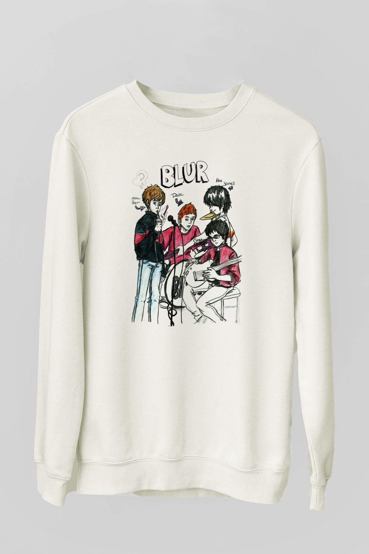 Blur Beyaz Unisex Sweatshirt
