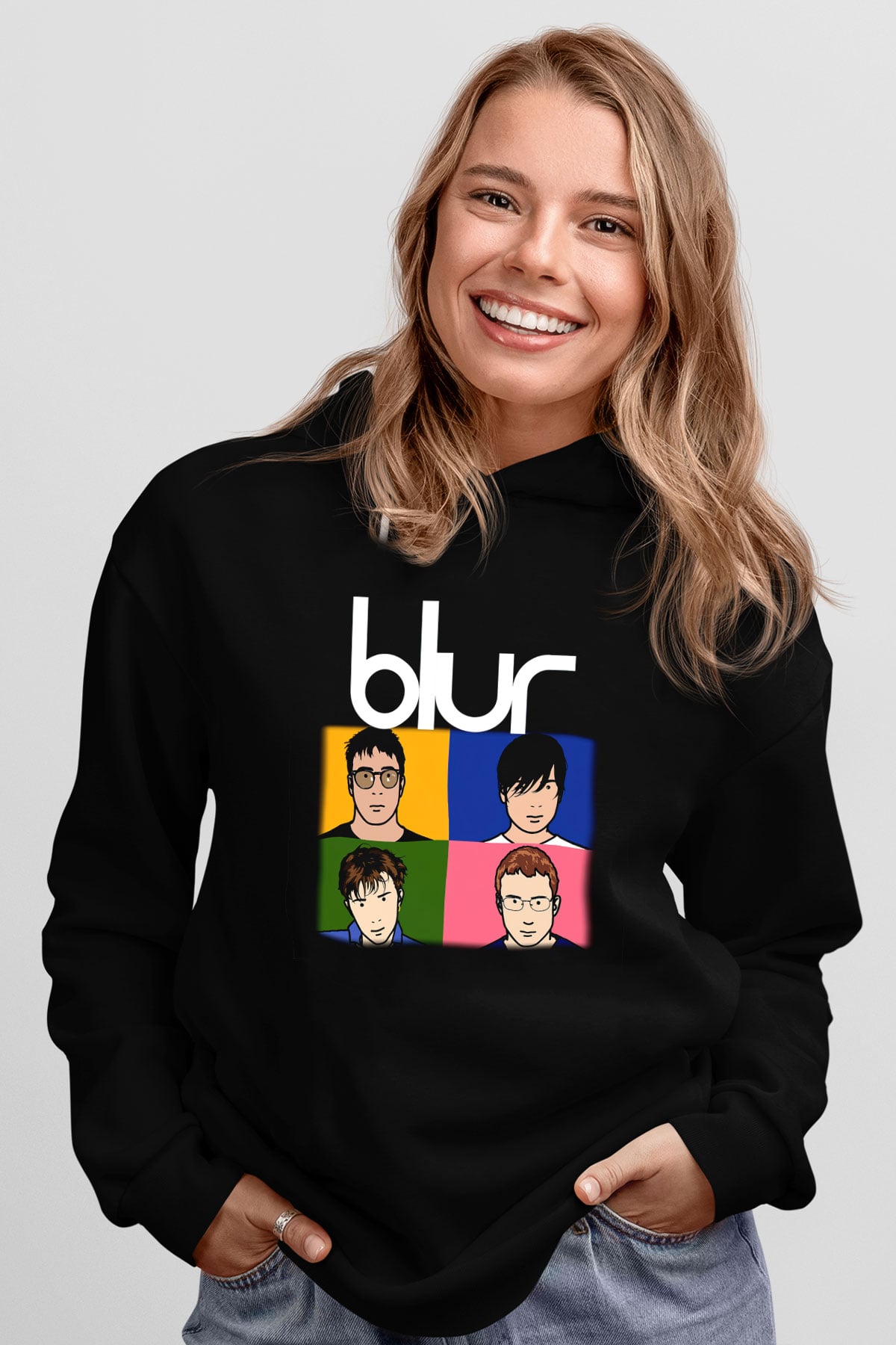 Blur Siyah Unisex Hoodie