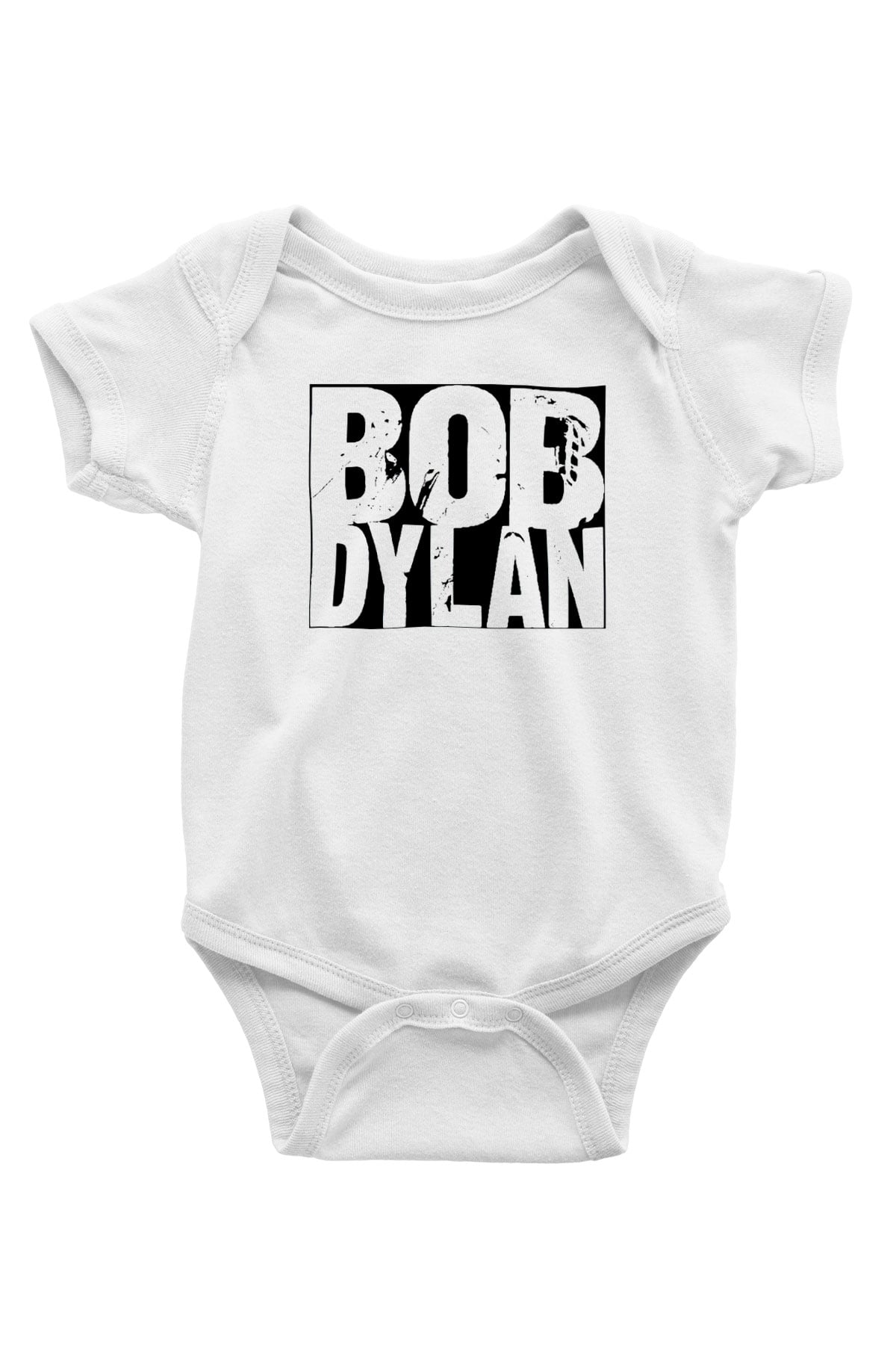 Bob Dylan Baskılı Beyaz Unisex Bebek Body - Zıbın