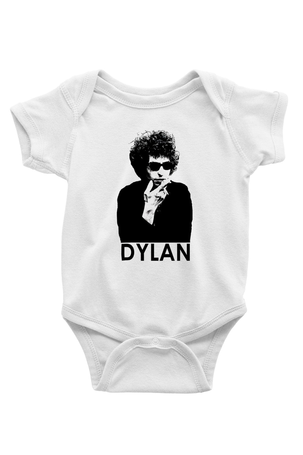 Bob Dylan Baskılı Beyaz Unisex Bebek Body - Zıbın