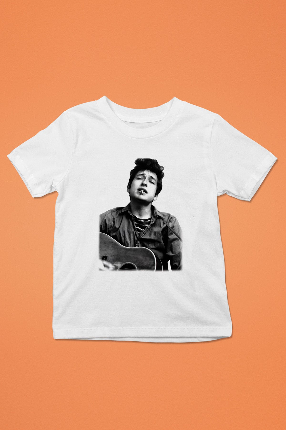 Bob Dylan Baskılı Beyaz Unisex Çocuk Tişört
