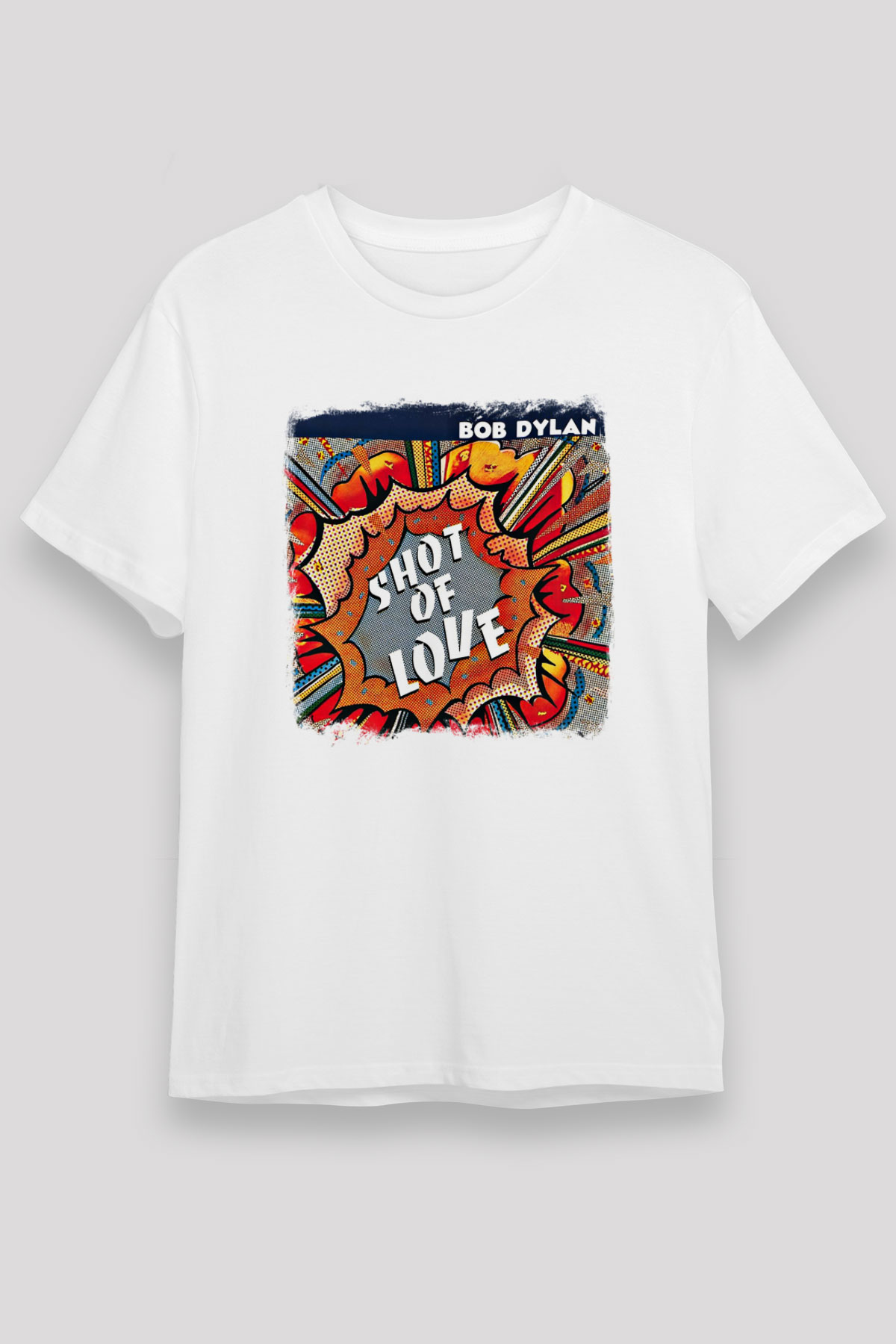 Bob Dylan Baskılı Unisex Beyaz Tişört