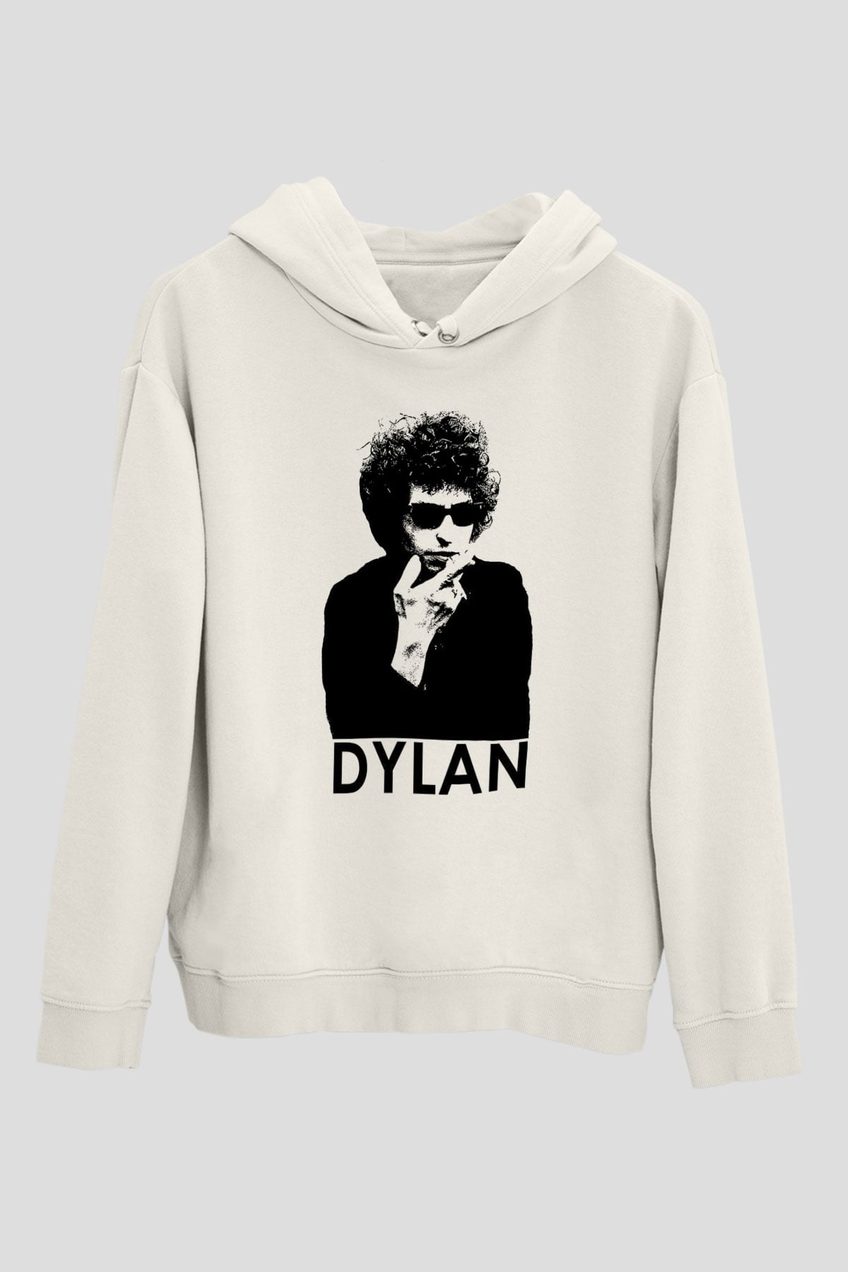 Bob Dylan Beyaz Unisex Kapşonlu Sweatshirt