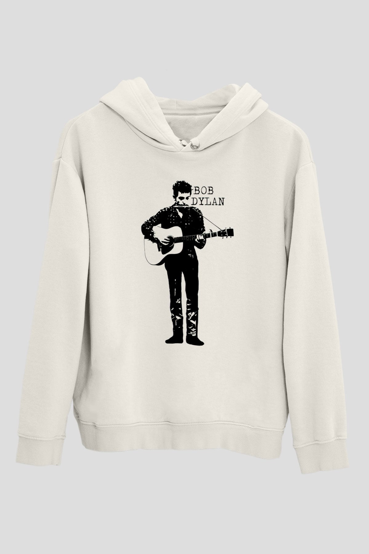 Bob Dylan Beyaz Unisex Kapüşonlu Sweatshirt