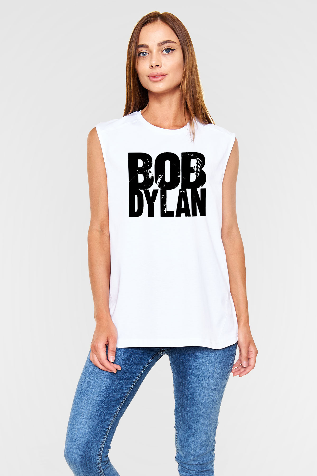 Bob Dylan Beyaz Unisex Kolsuz Tişört