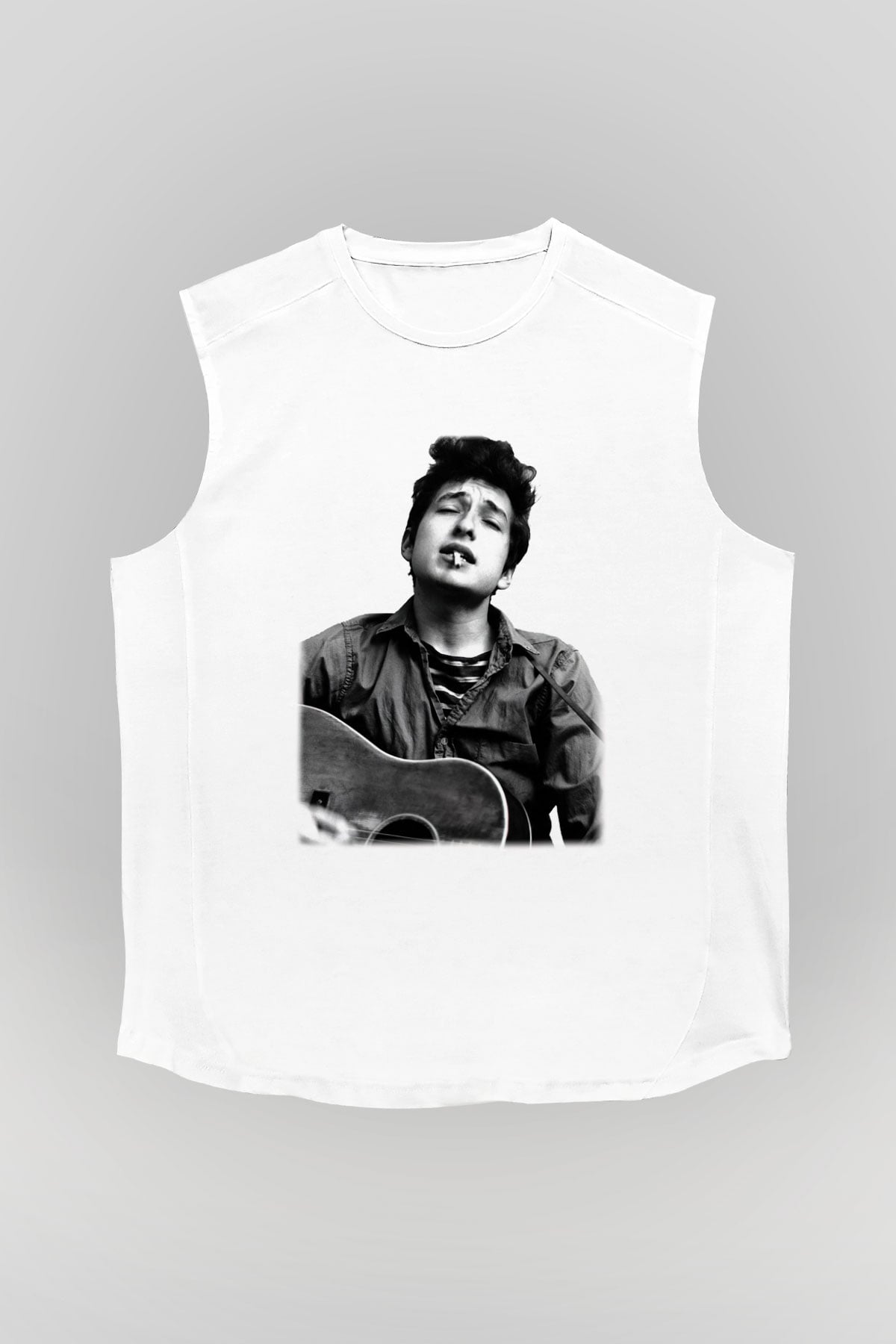 Bob Dylan Beyaz Unisex Kolsuz Tişört