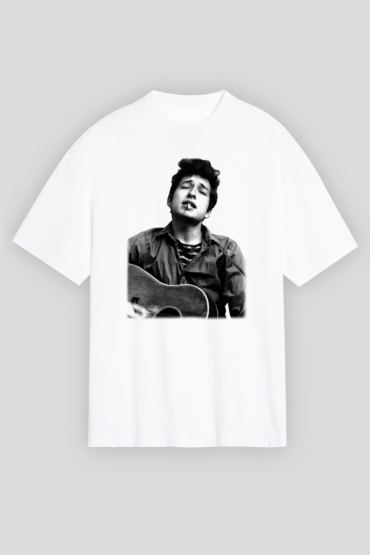 Bob Dylan Beyaz Unisex Oversize Tişört T-Shirt
