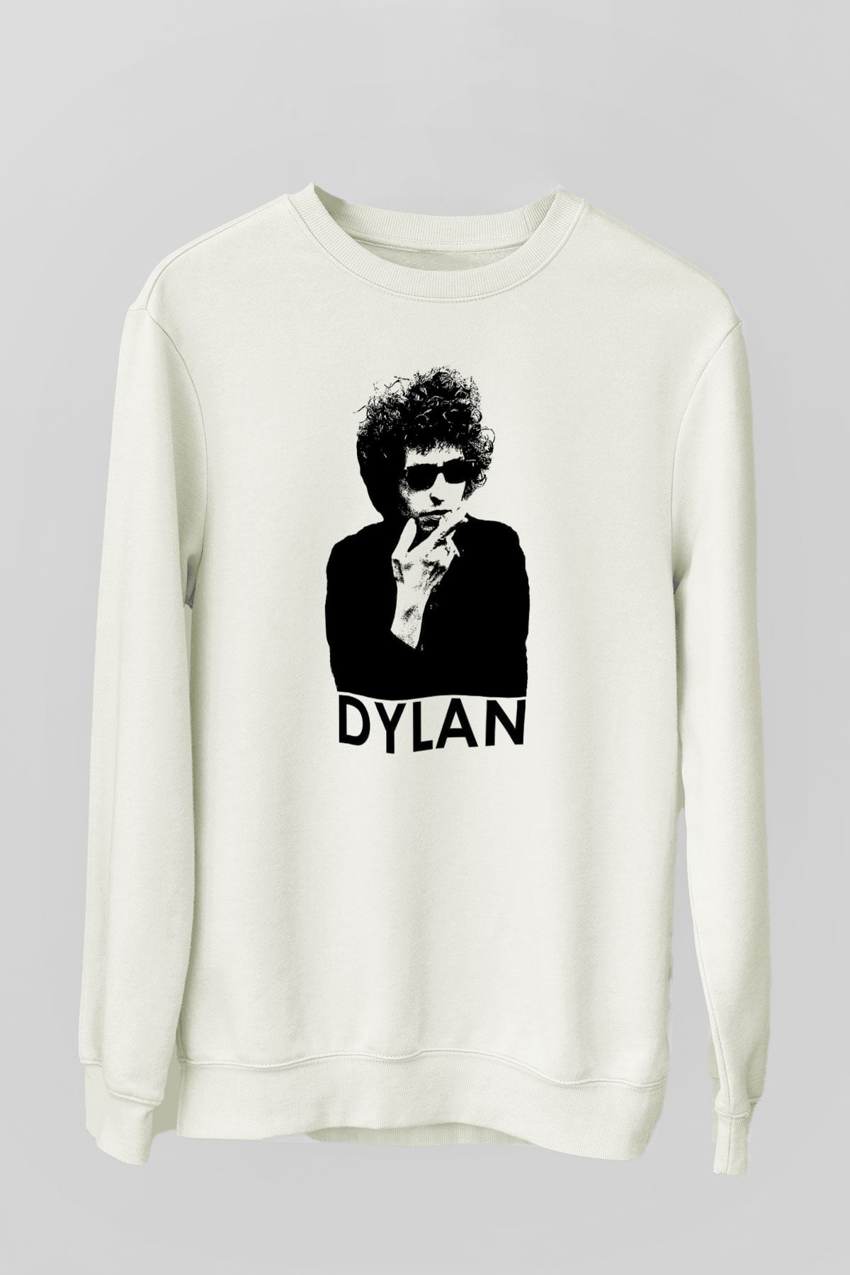 Bob Dylan Beyaz Unisex Sweatshirt