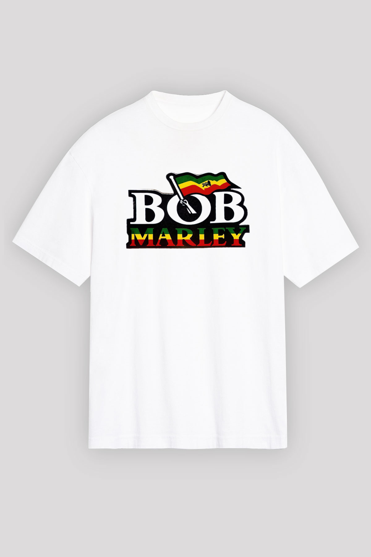 Bob Marley Beyaz Unisex Oversize Tişört T-Shirt