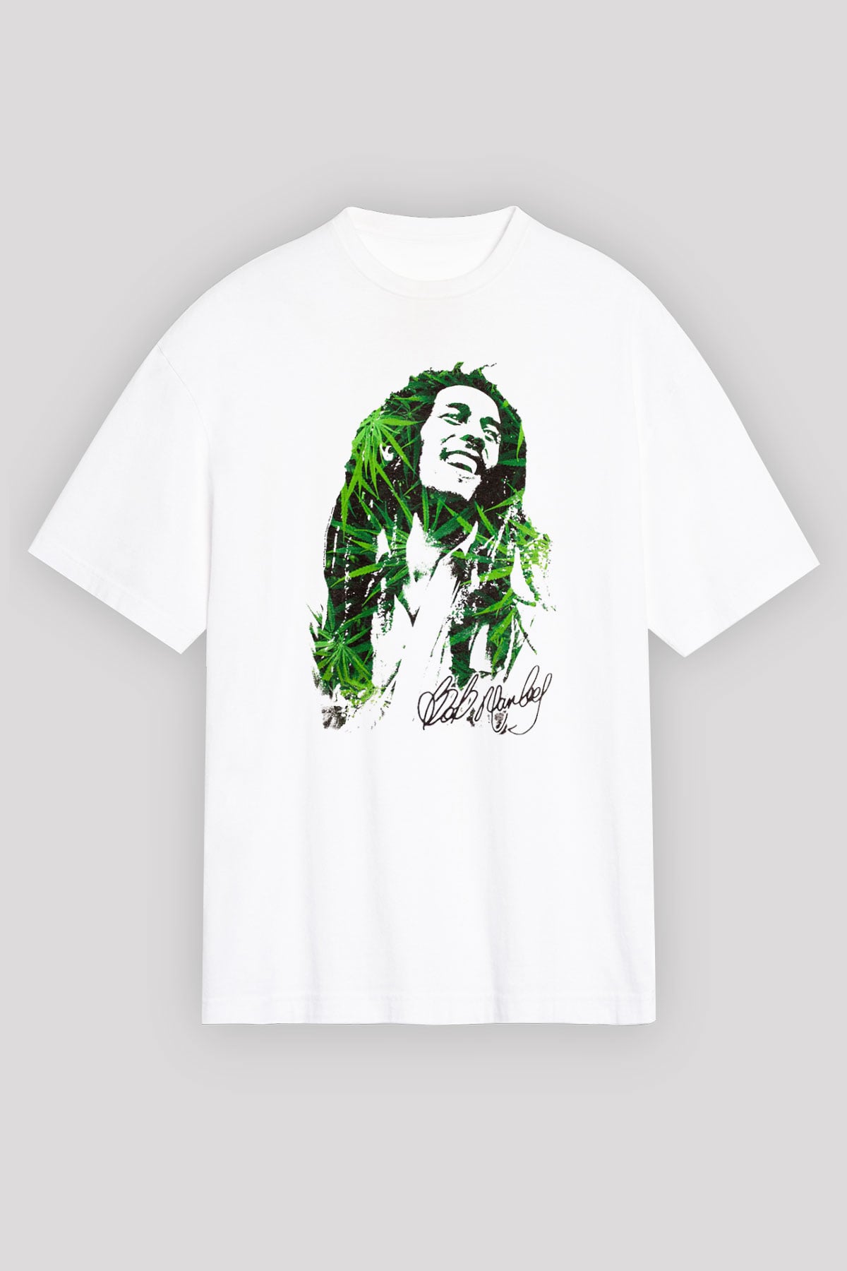 Bob Marley Beyaz Unisex Oversize Tişört T-Shirt