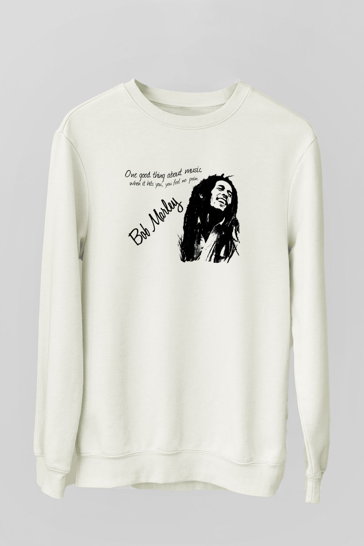 Bob Marley Beyaz Unisex Sweatshirt