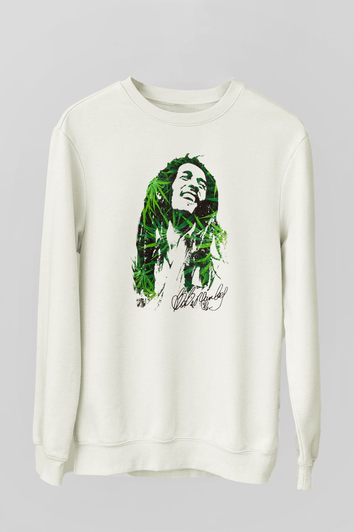 Bob Marley Beyaz Unisex Sweatshirt