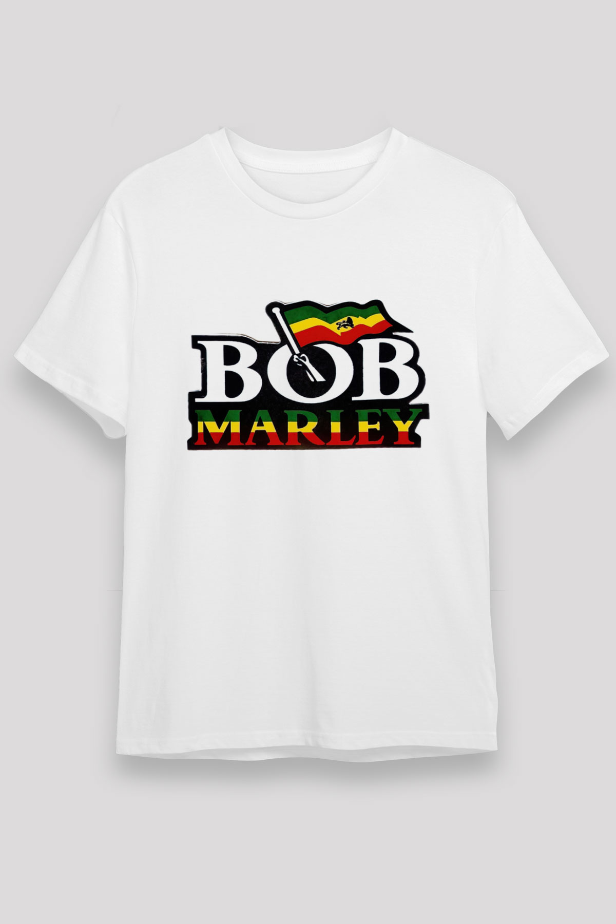 Bob Marley Beyaz Unisex Tişört T-Shirt - TişörtFabrikası