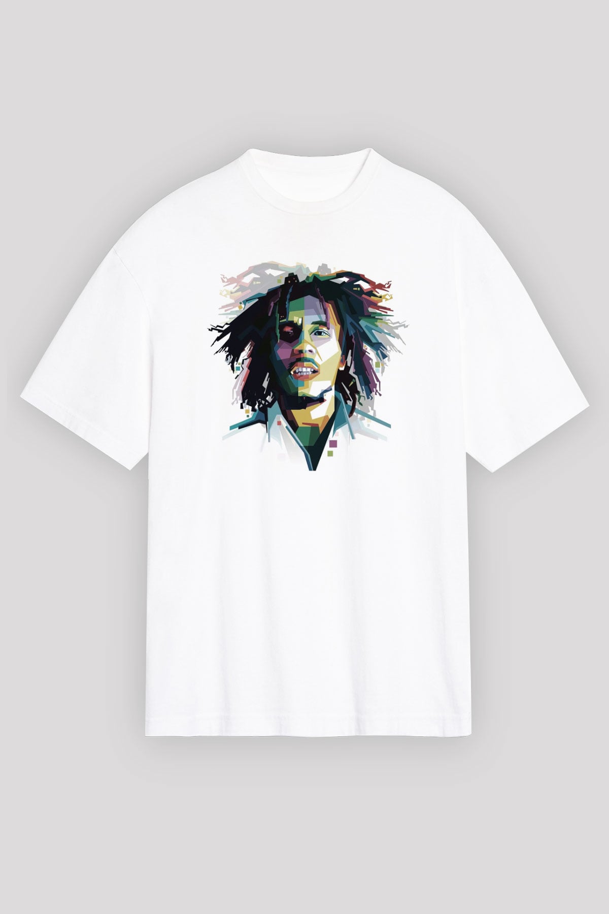 Bob Marley Beyaz Unisex Tişört T-Shirt - TişörtFabrikası