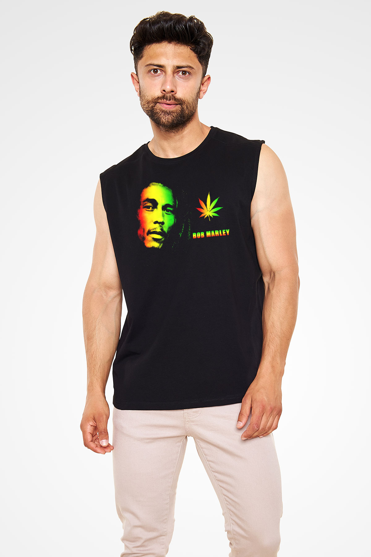 Bob Marley Siyah Unisex Kolsuz Tişört
