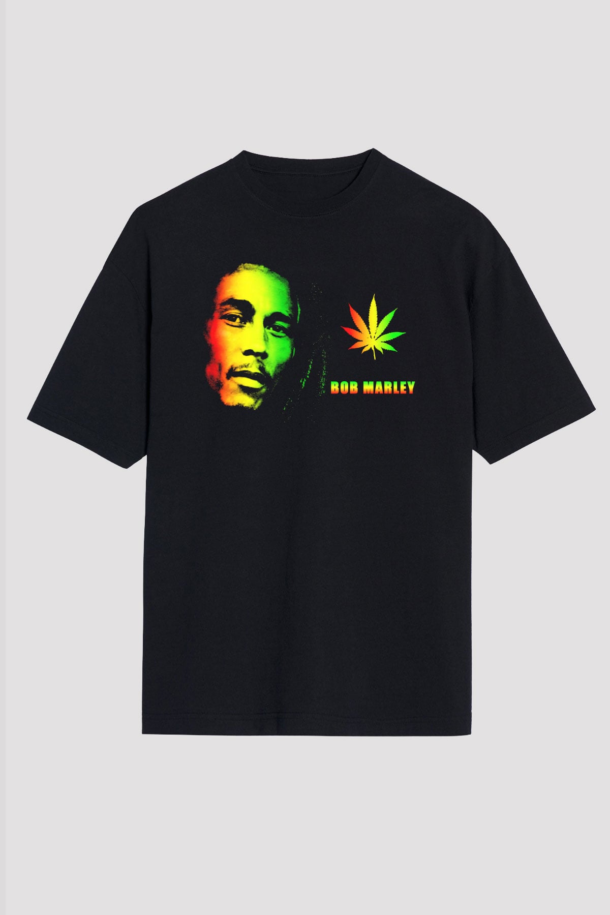 Bob Marley Siyah Unisex Oversize Tişört T-Shirt