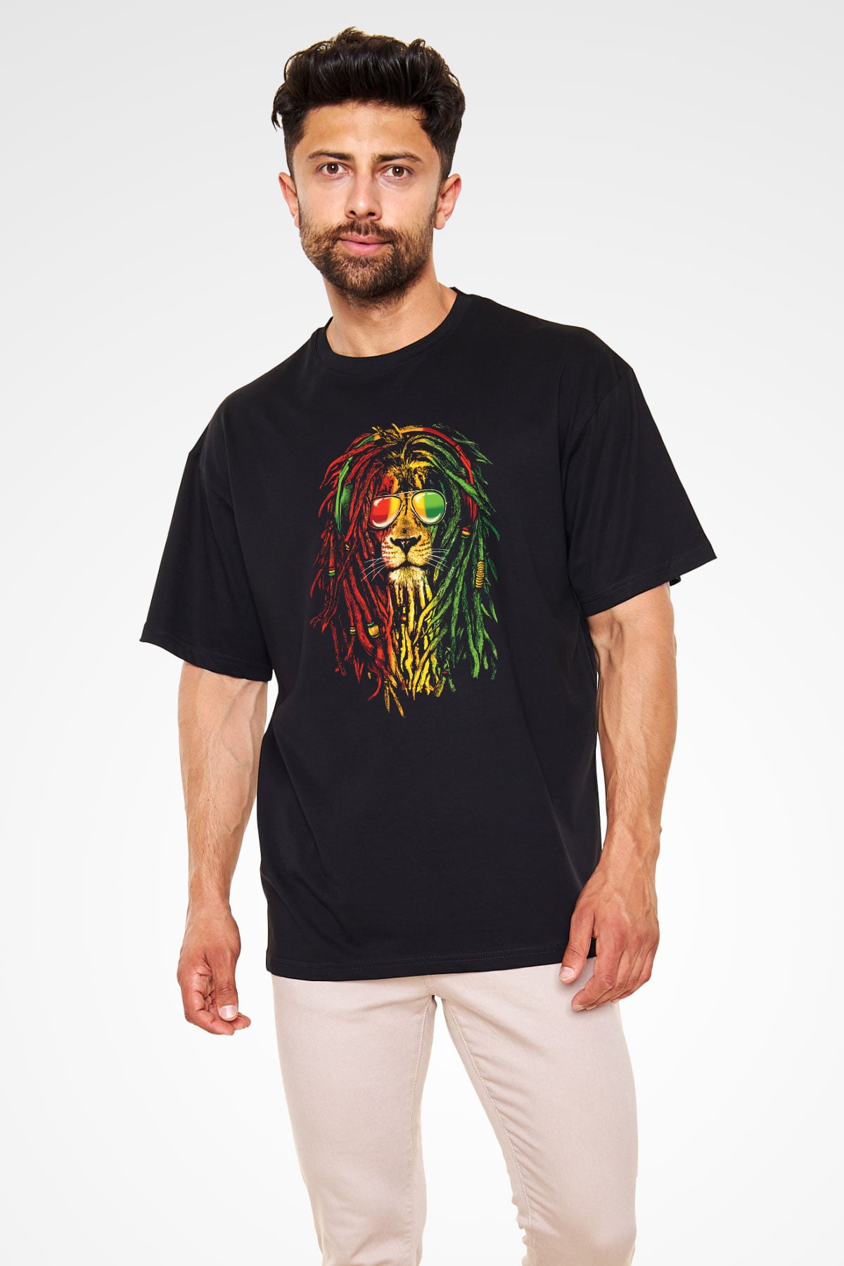 Bob Marley Siyah Unisex Oversize Tişört T-Shirt