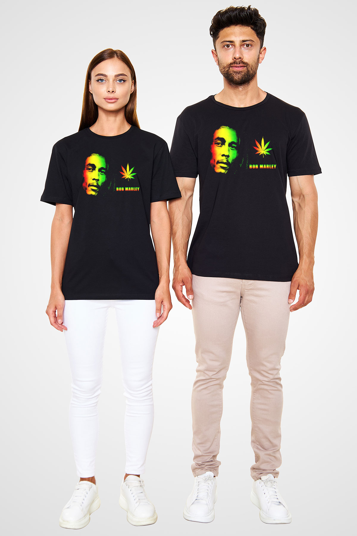 Bob Marley Siyah Unisex Tişört T-Shirt - TişörtFabrikası