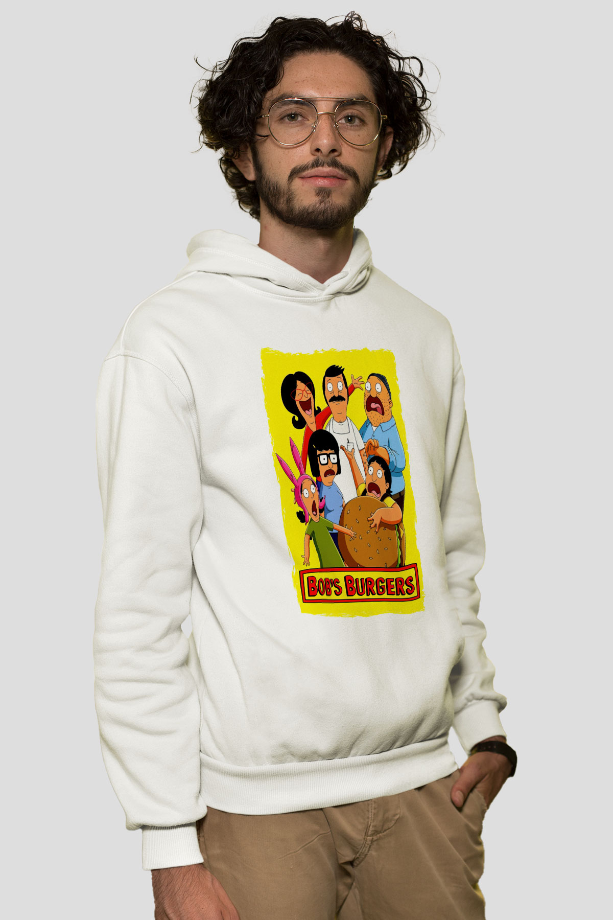 Bob's Burgers Beyaz Unisex Hoodie