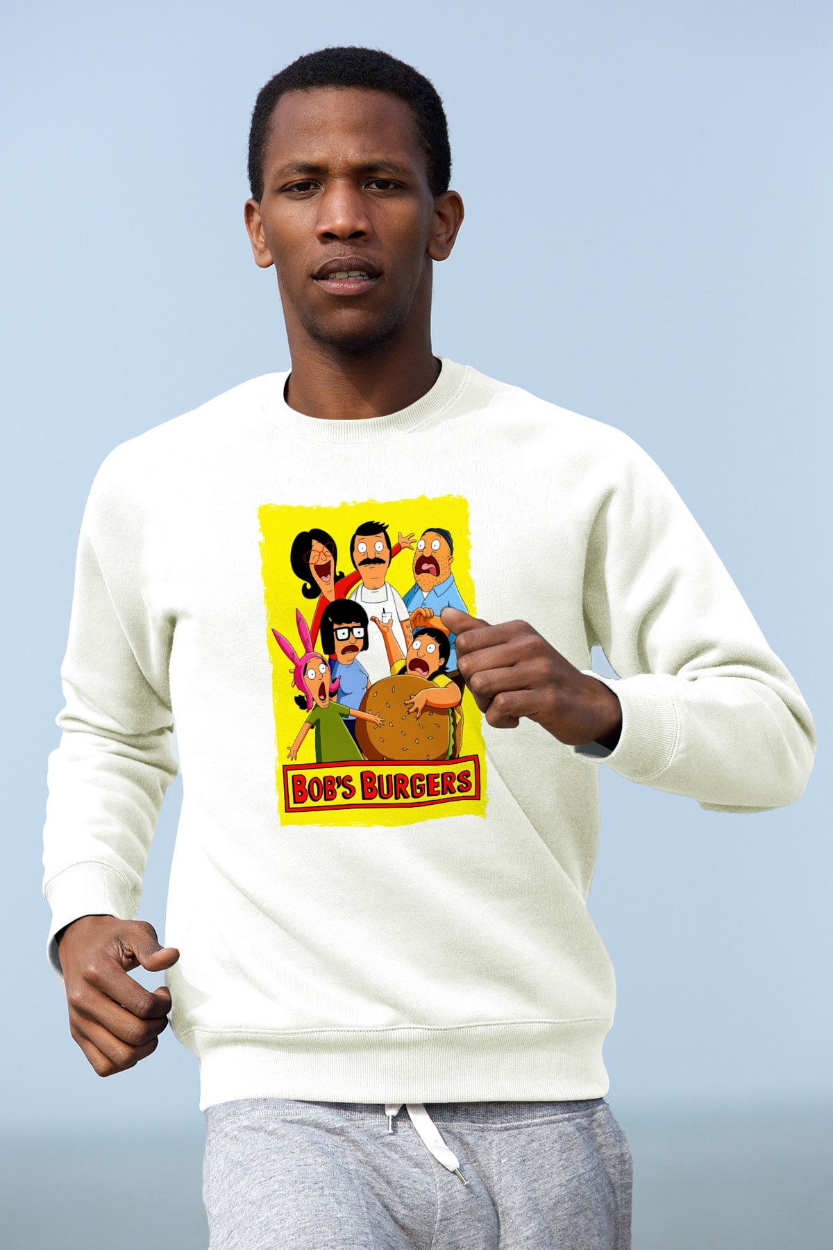 Bob's Burgers Beyaz Unisex Sweatshirt