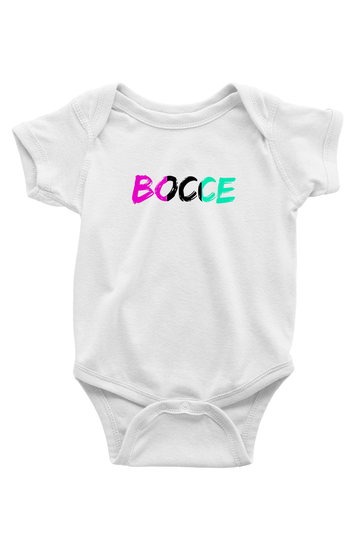 Bocce Baskılı Beyaz Bebek Body - Zıbın