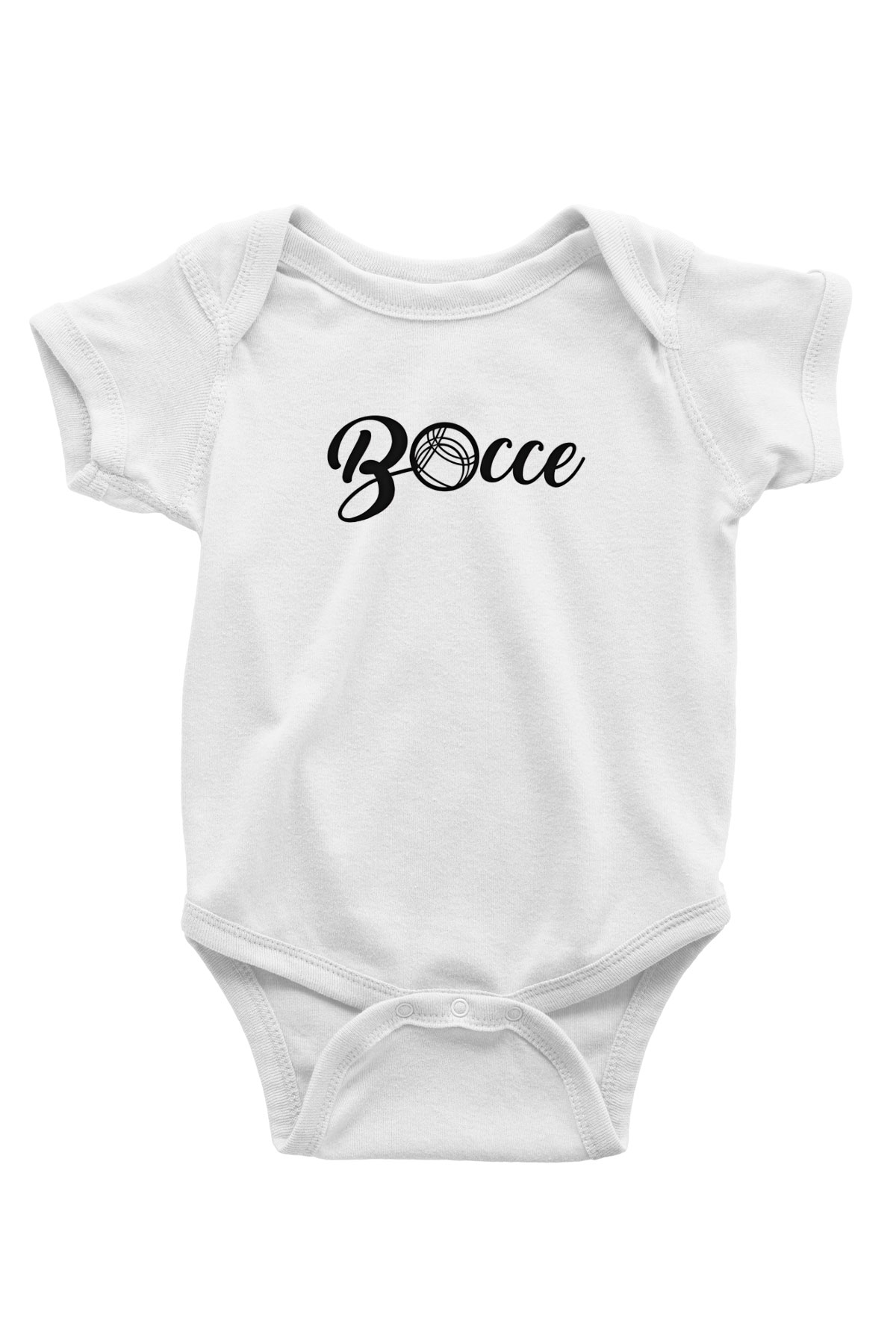 Bocce Baskılı Beyaz Bebek Body - Zıbın