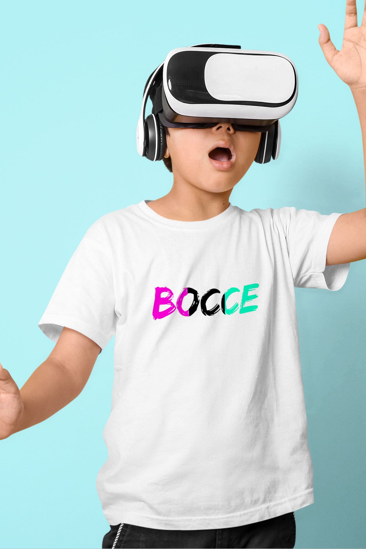 Bocce Baskılı Unisex Beyaz Çocuk Tişört - Tshirt
