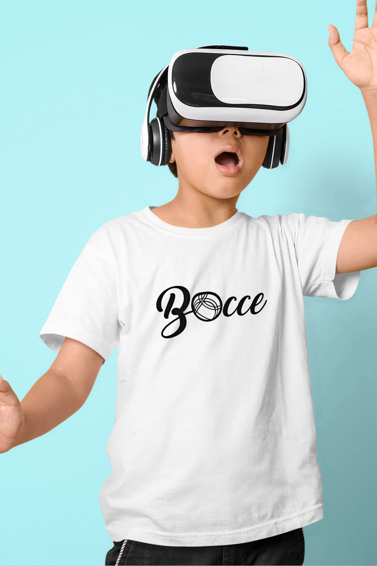 Bocce Baskılı Unisex Beyaz Çocuk Tişört - Tshirt