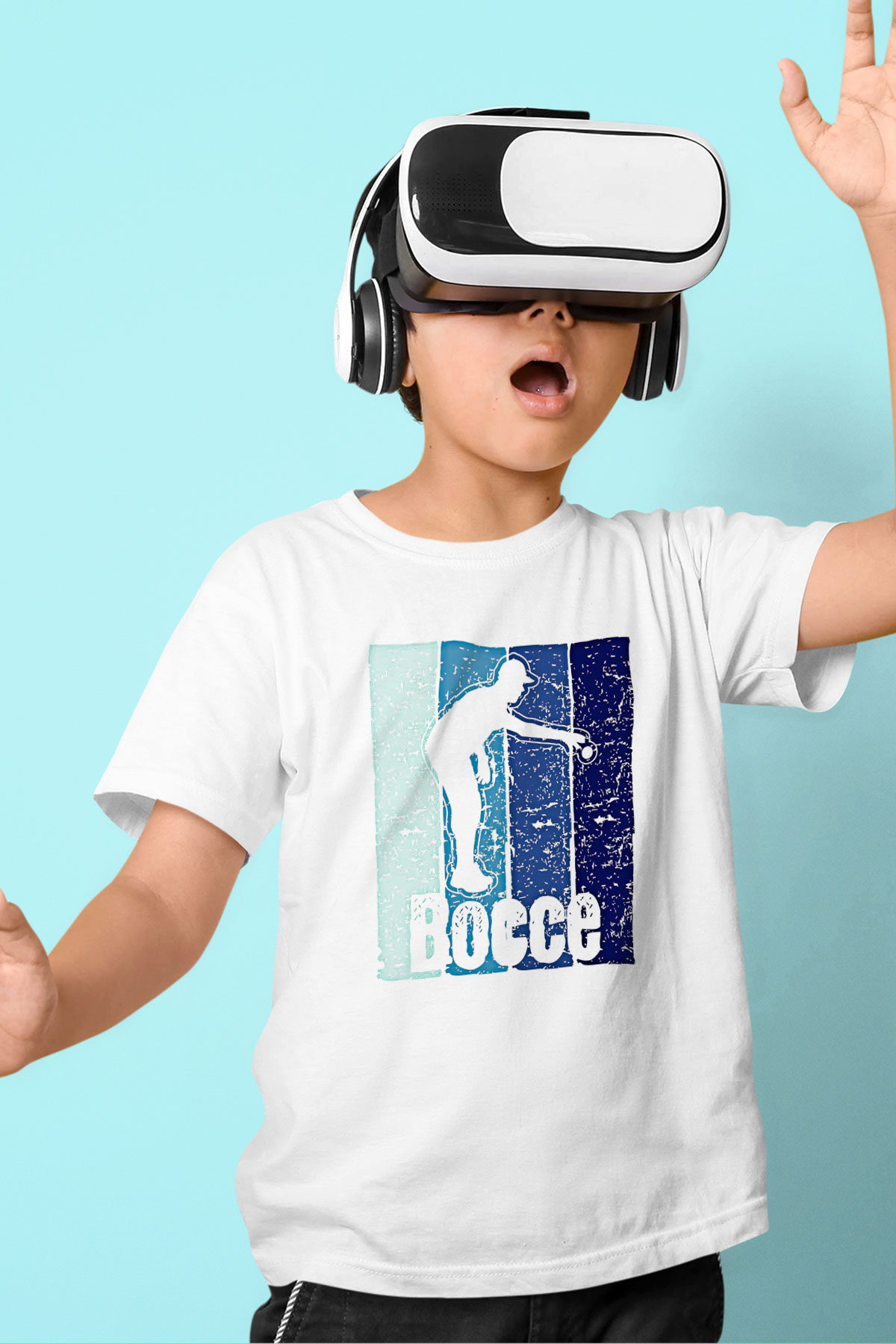 Bocce Baskılı Unisex Beyaz Çocuk Tişört - Tshirt