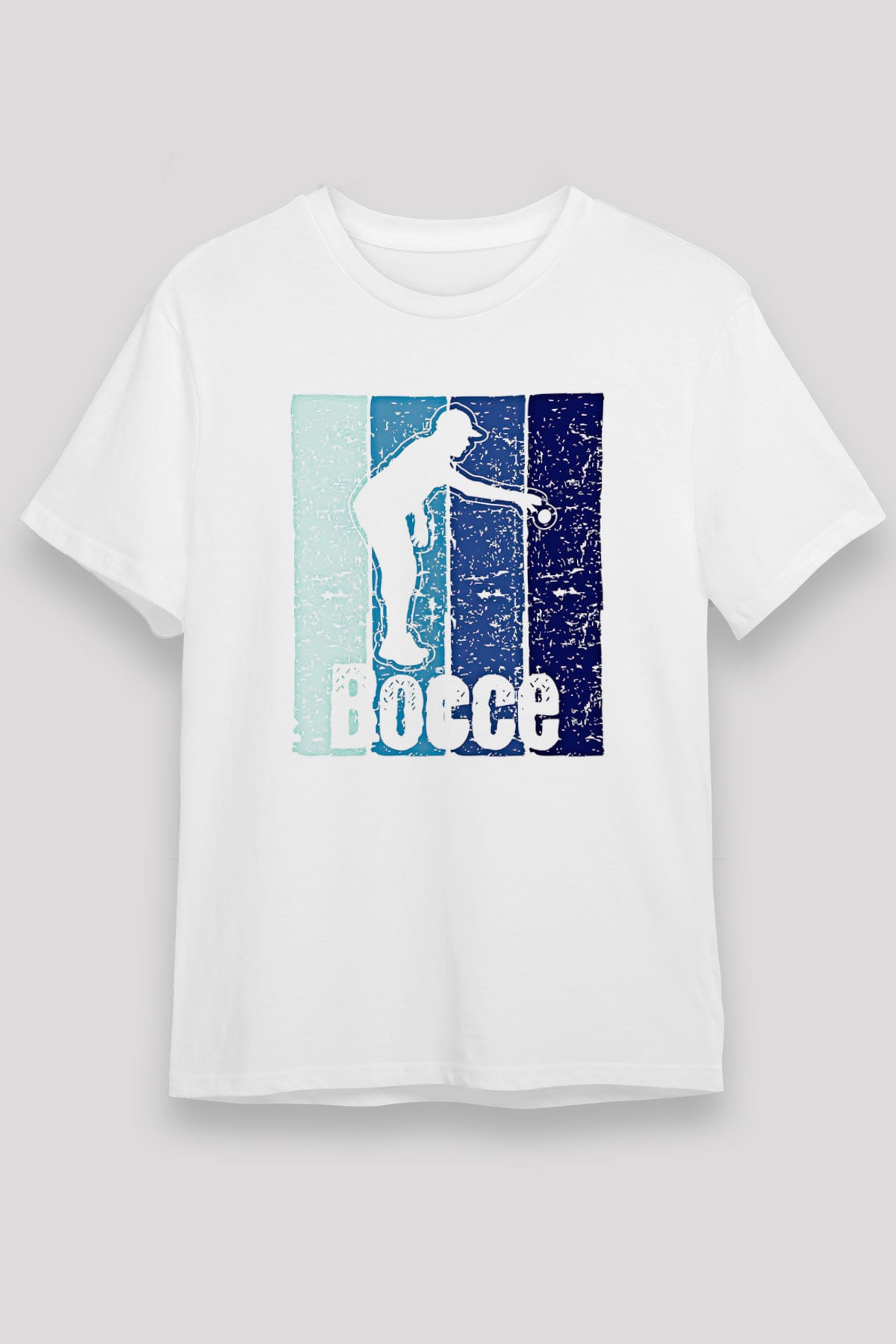Bocce Baskılı Unisex Beyaz Tişört - Tshirt