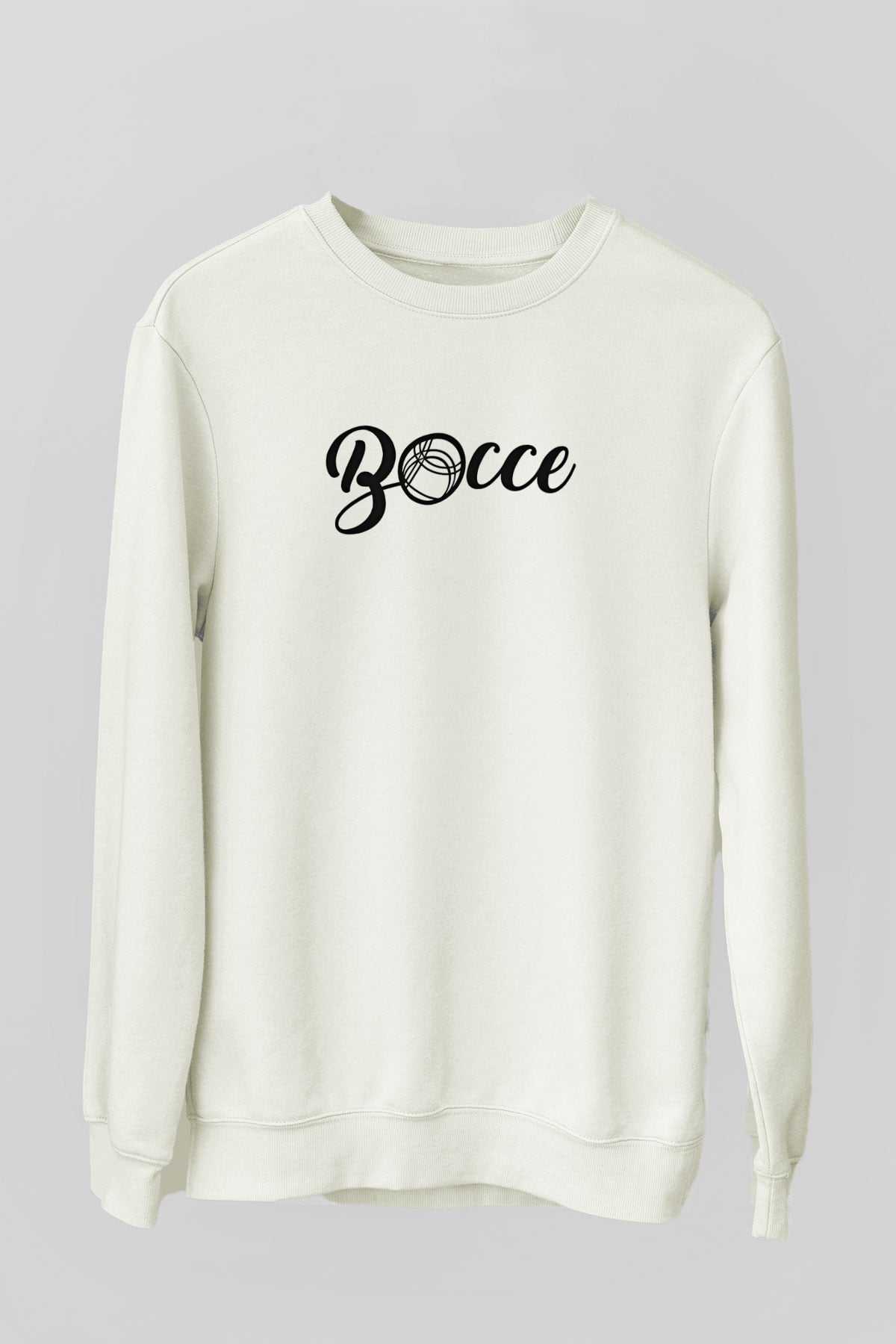 Bocce Baskılı Unisex Ekru Sweatshirt