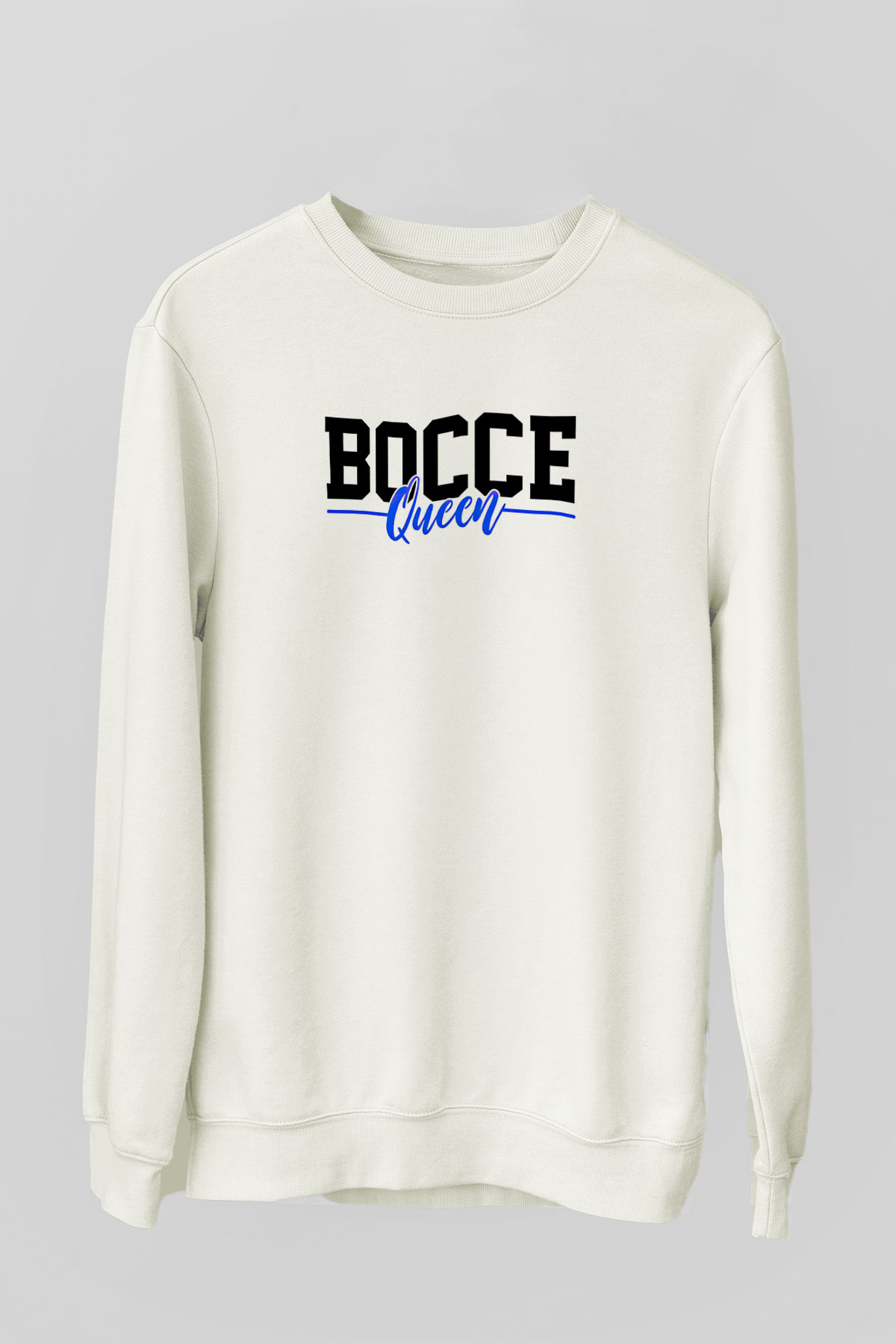 Bocce Baskılı Unisex Ekru Sweatshirt