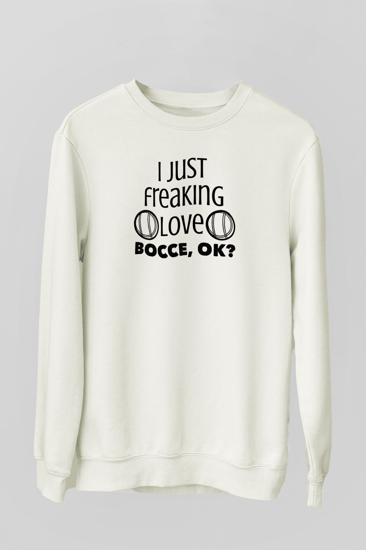 Bocce Baskılı Unisex Ekru Sweatshirt