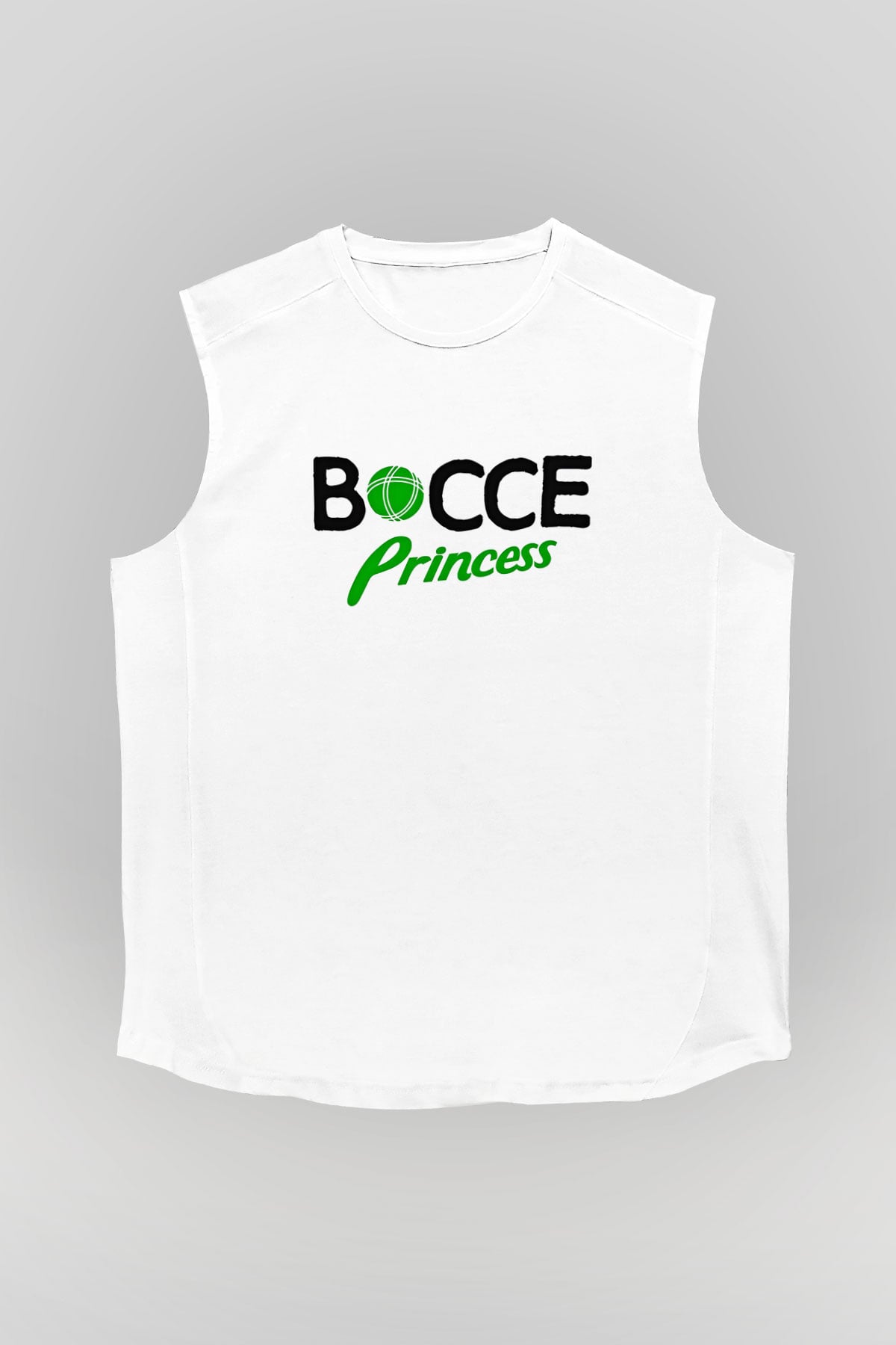 Bocce Baskılı Unisex Kolsuz Beyaz Tişört