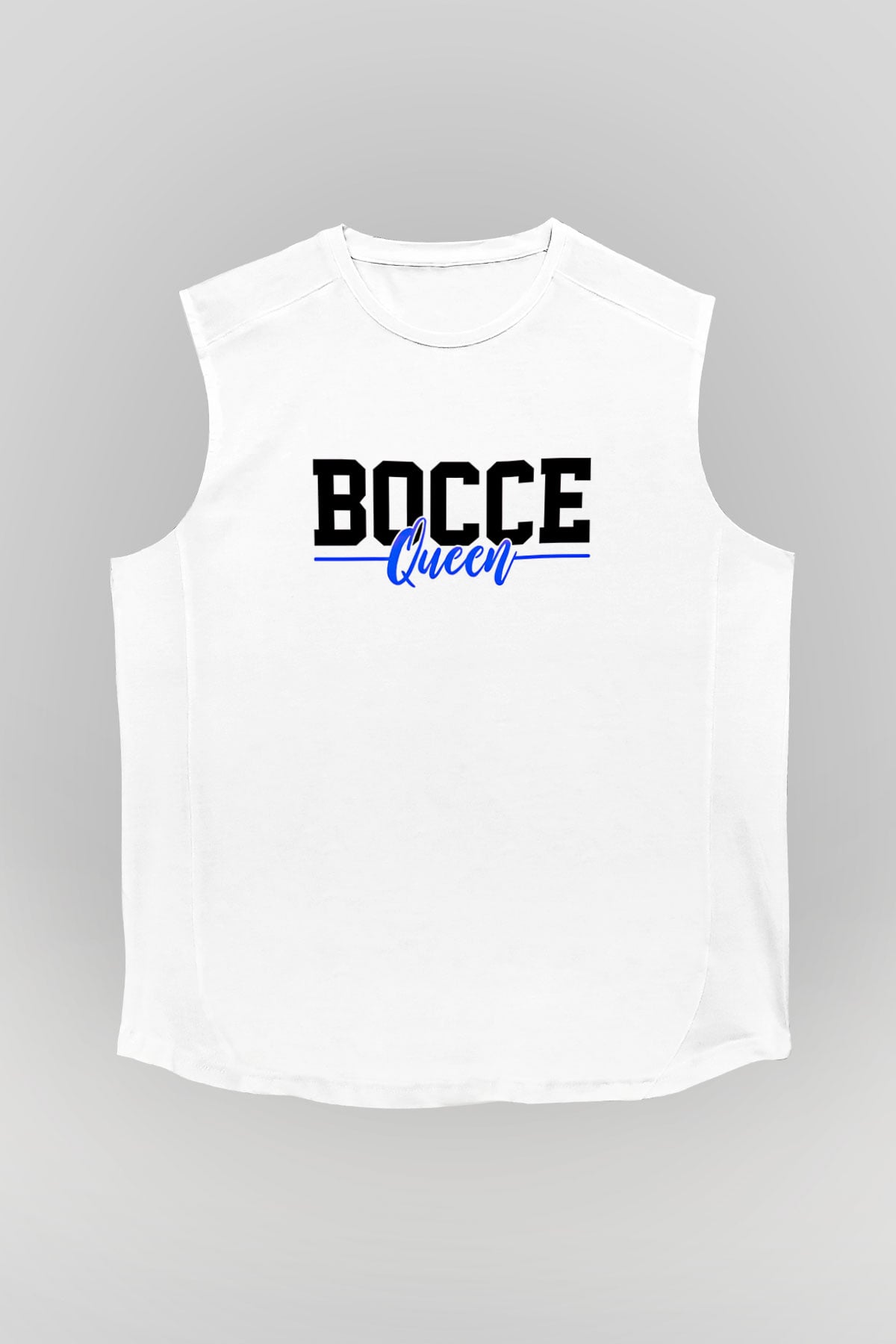 Bocce Baskılı Unisex Kolsuz Beyaz Tişört