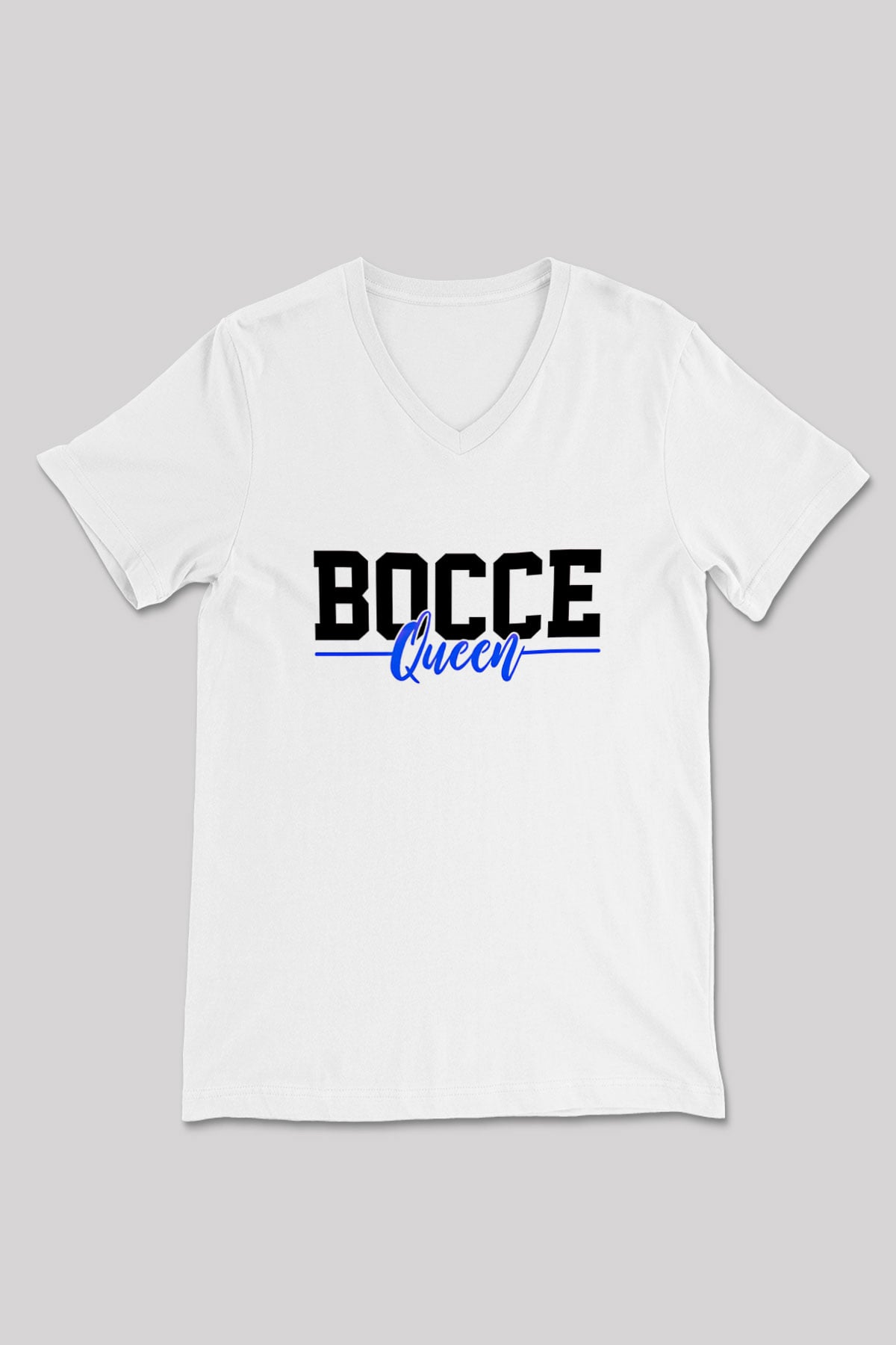 Bocce Baskılı Unisex V Yaka Tişört - Tshirt