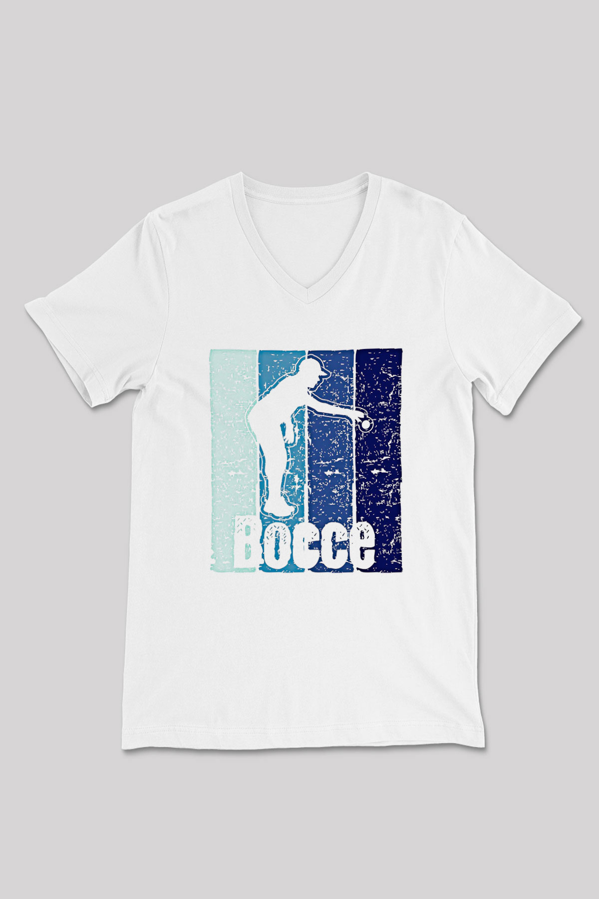 Bocce Baskılı Unisex V Yaka Tişört - Tshirt