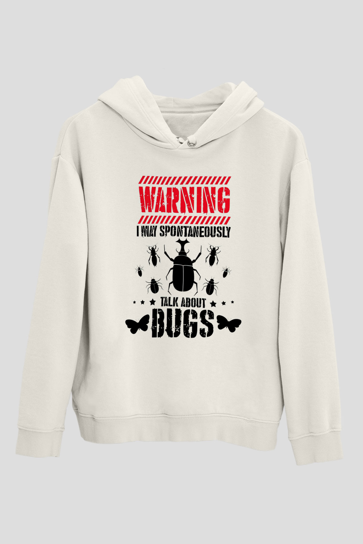 Böcekbilimci Beyaz Unisex Kapüşonlu Sweatshirt