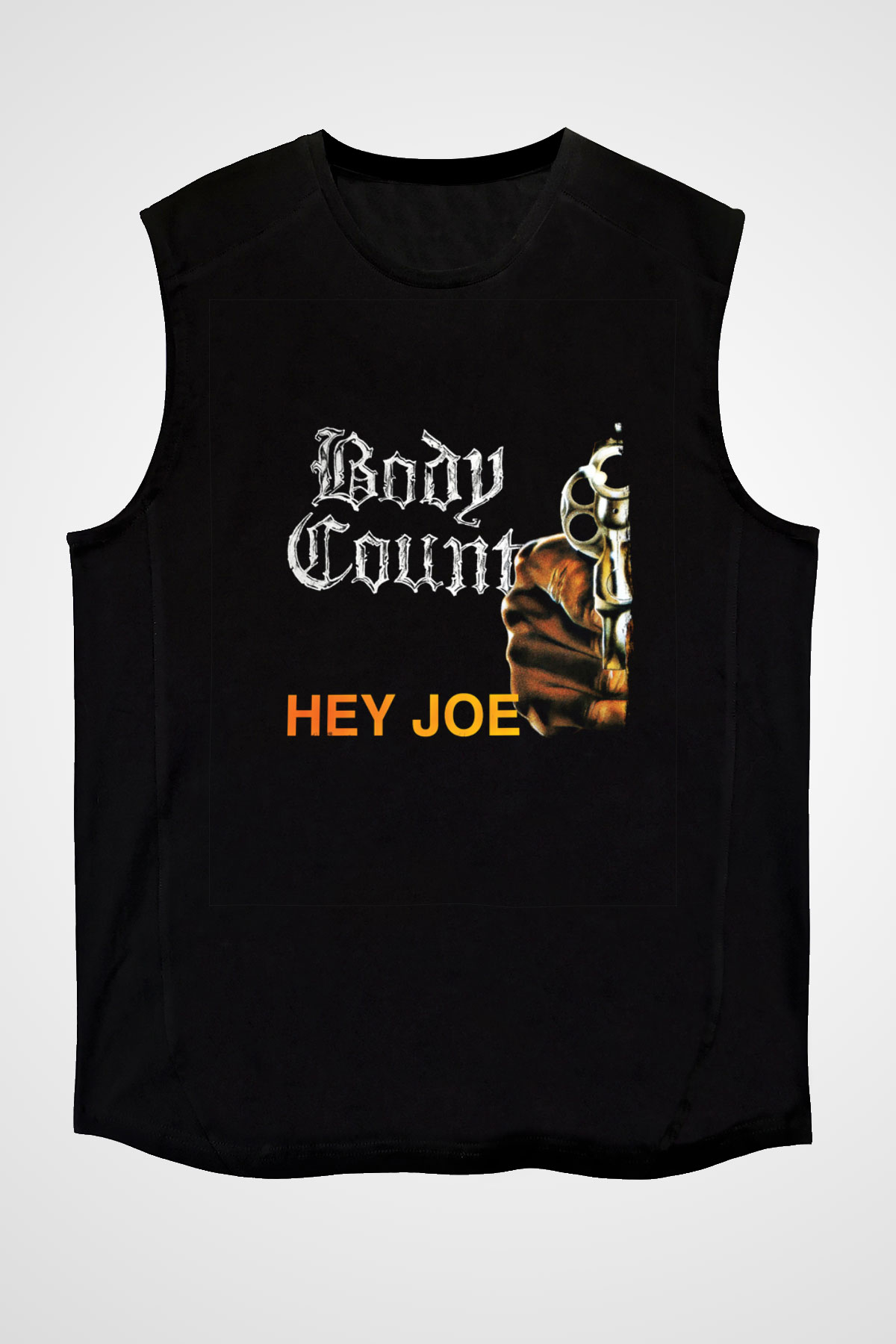 Body Count Baskılı Unisex Siyah Kolsuz Tişört