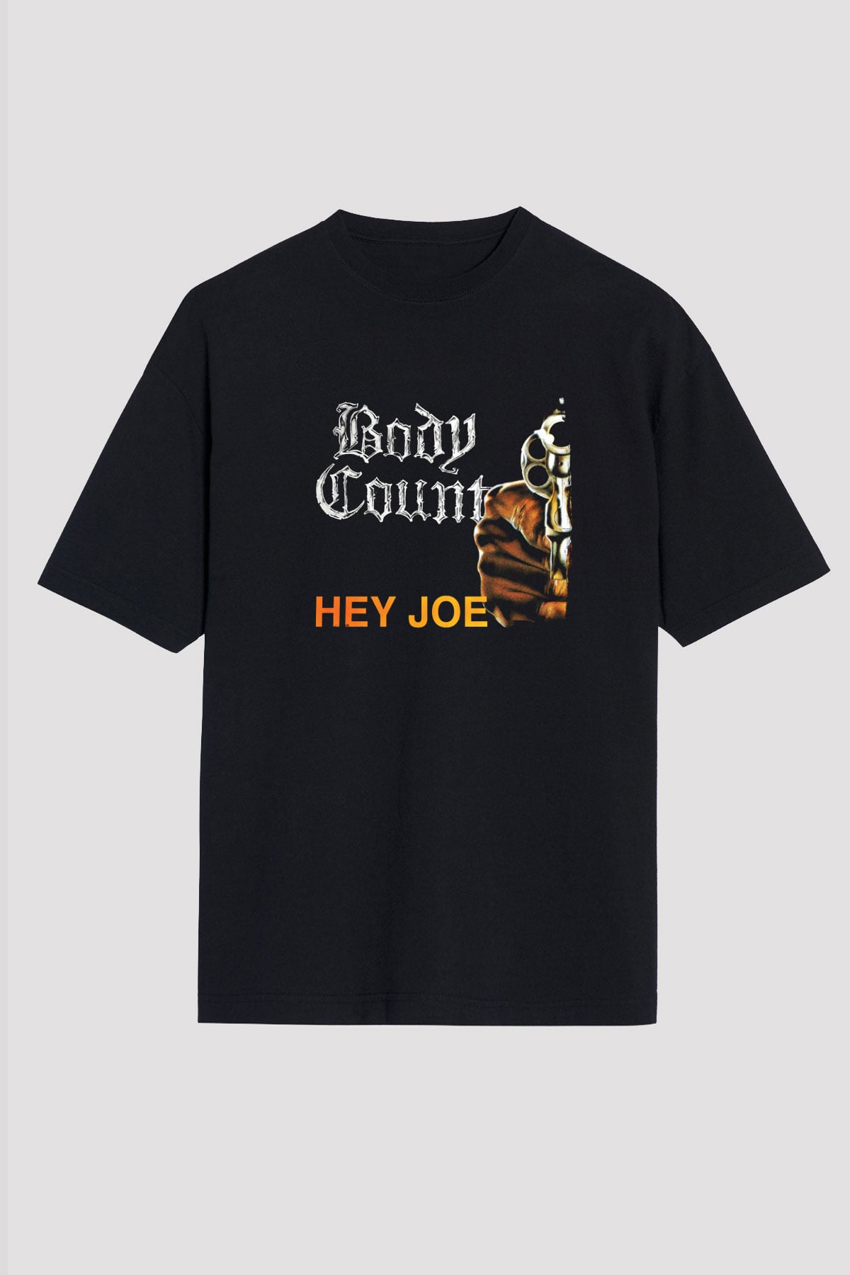 Body Count Baskılı Unisex Siyah Oversize Tişört